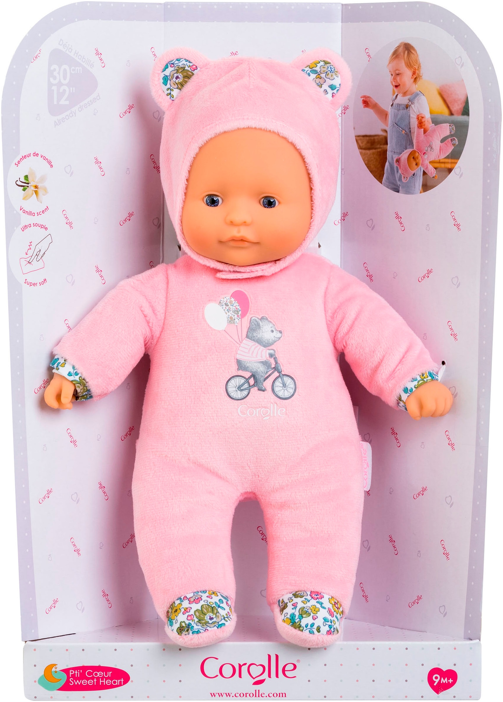Corolle® Babypuppe »Mon Doudou, Sweetheart, rosa Bär«, mit Vanilleduft