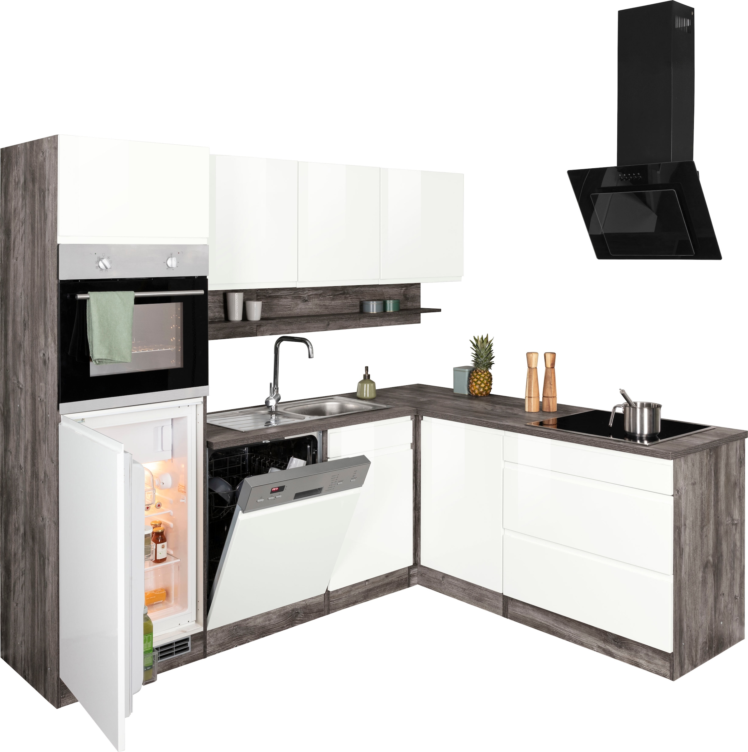 HELD MÖBEL Winkelküche »Virginia«, Stellbreite 230/190 cm, wahlweise mit Induktion