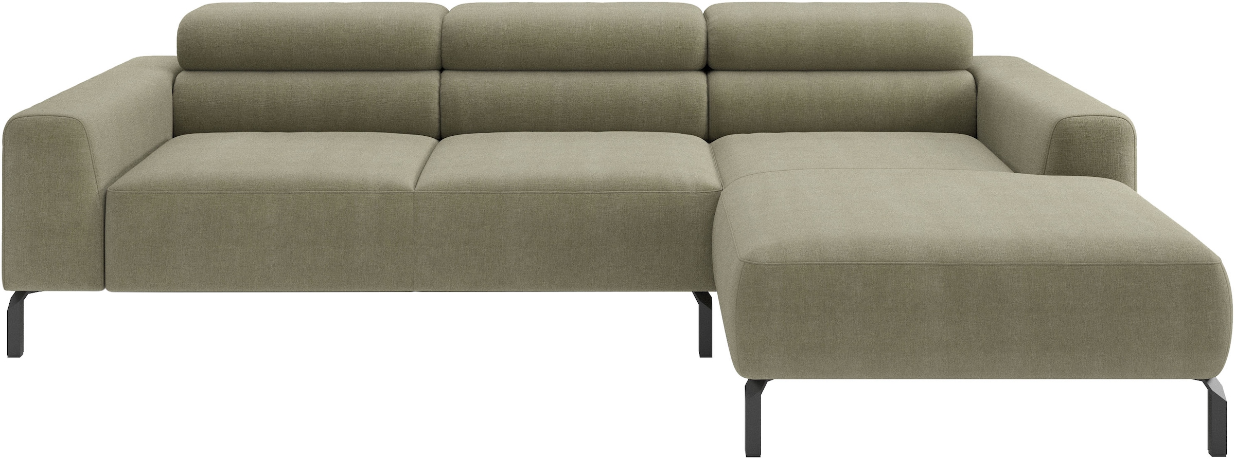Home affaire Ecksofa "Ecksofa, L-Form, incl. Kopfteilverstellung, Breite 258 cm" wahlweise elektrische Sitztiefenverstellung