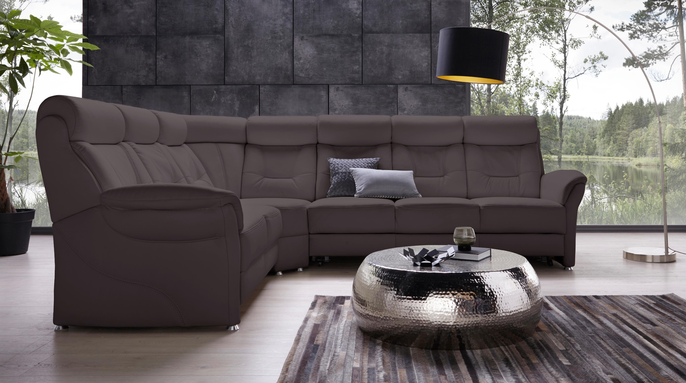 Places of Style Ecksofa »Sardinien L-Form«, mit Kopfteilverstellung, wahlweise mit Bettfunktion