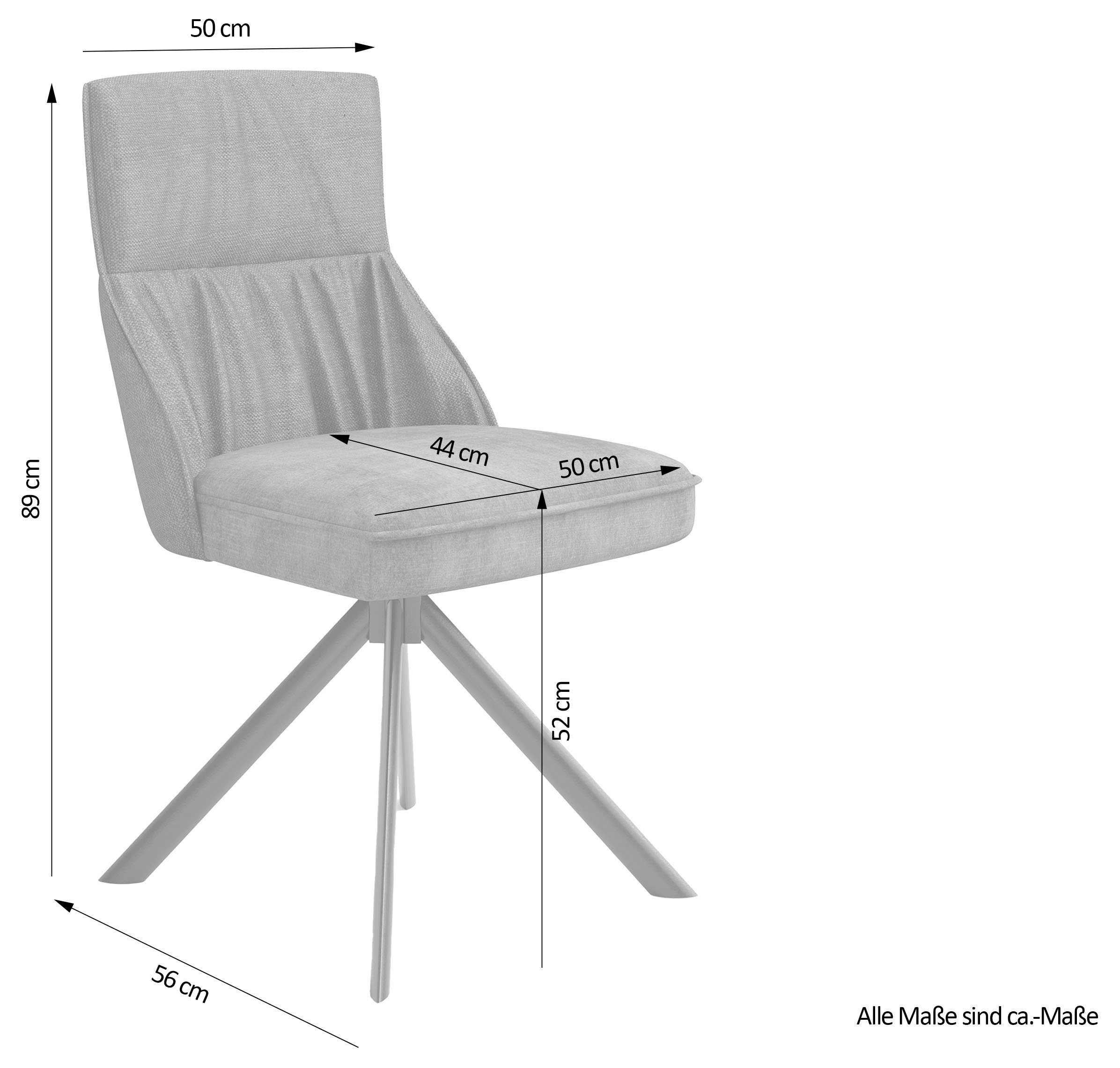 byLIVING Esszimmerstuhl »California«, (Set), 2 St., Samtstoff Velvet-Webstoff, 2er-Set, mit Taschenfederkern, 180 Grad drehbar mit Rückholfunktion