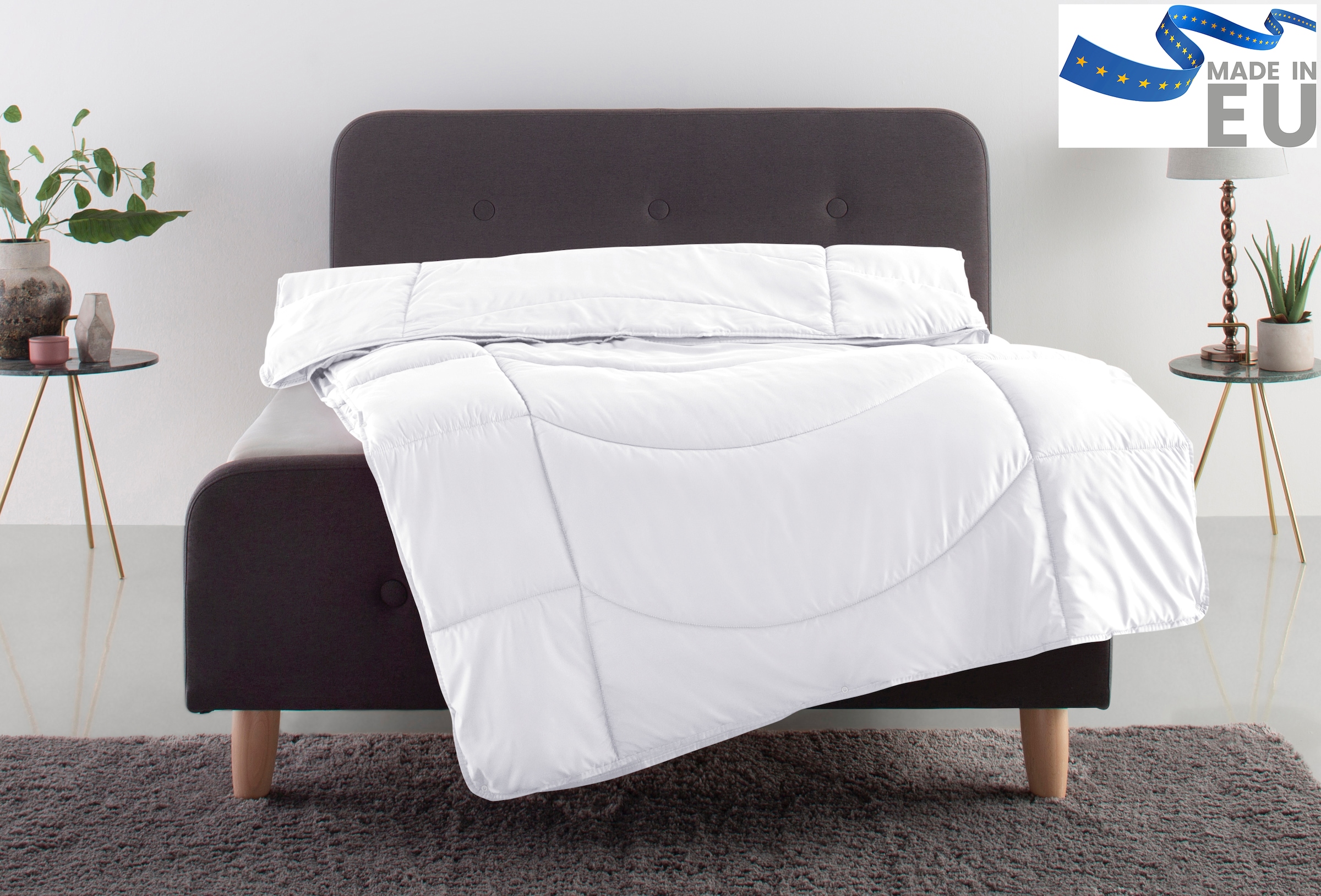 OTTO home Microfaserbettdecke »Microlux, Bettdecke 135x200 cm und Übergrößen bis 240x220cm« extraleicht Füllung Feuchtigkeitsregulierende 3D Klimafaser (Polyester) 1 Stk. tlg. fest versteppter Bezug - keine Bettwäsche nötig, Sommer, Winter