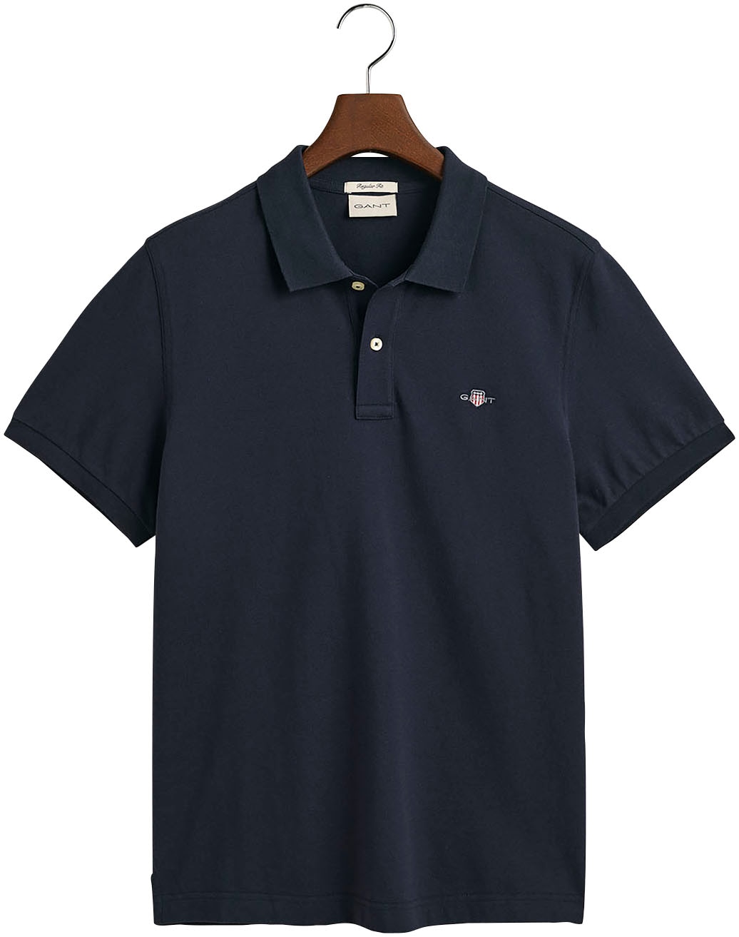 Gant Poloshirt »REG SHIELD SS PIQUE POLO«, mit Logo und Flachstrickkragen 100% Baumwolle Pique