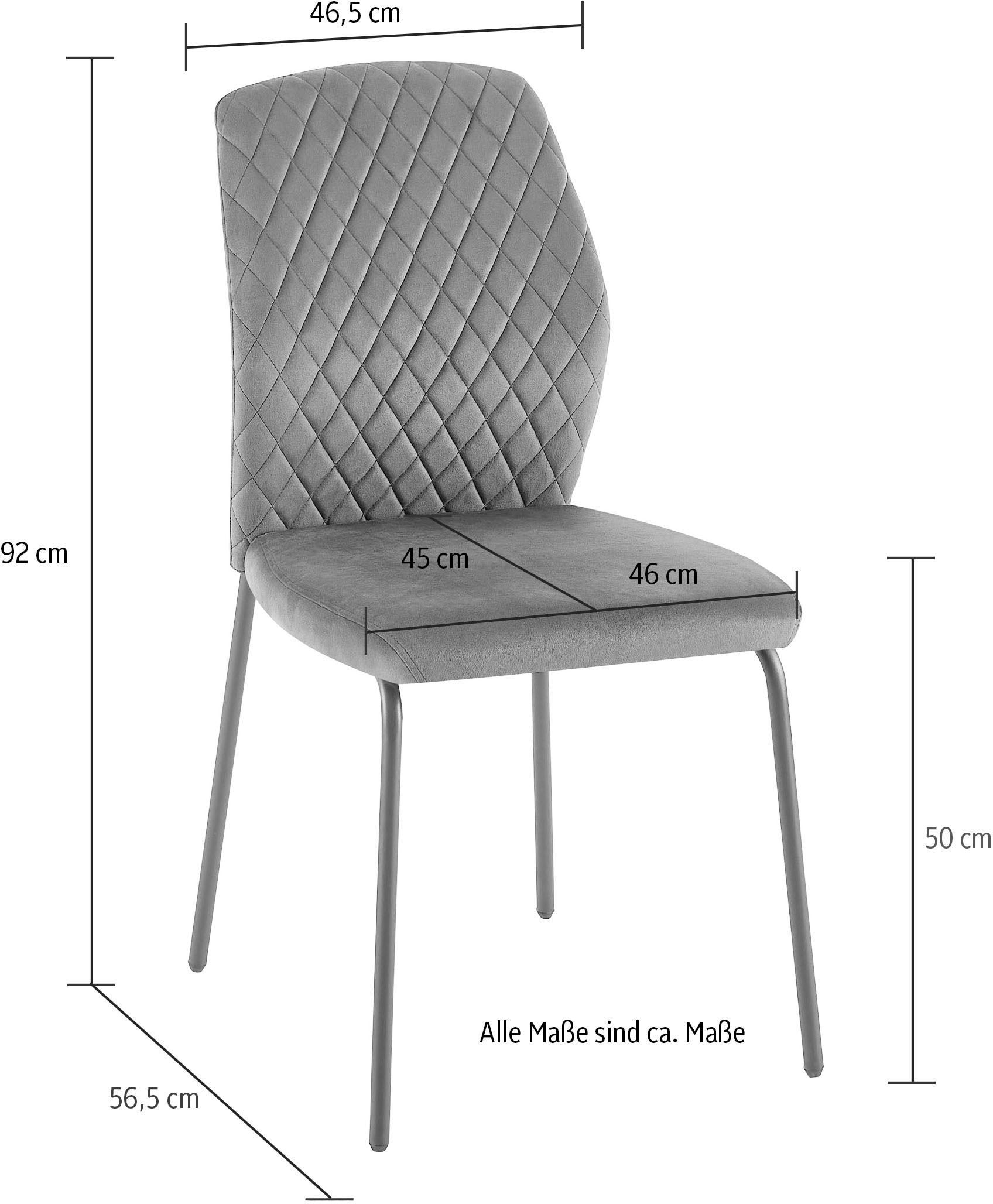 mit 4-Fußstuhl, Samt, | Rücken (Set), 2 Wabensteppung SalesFever BAUR St., im