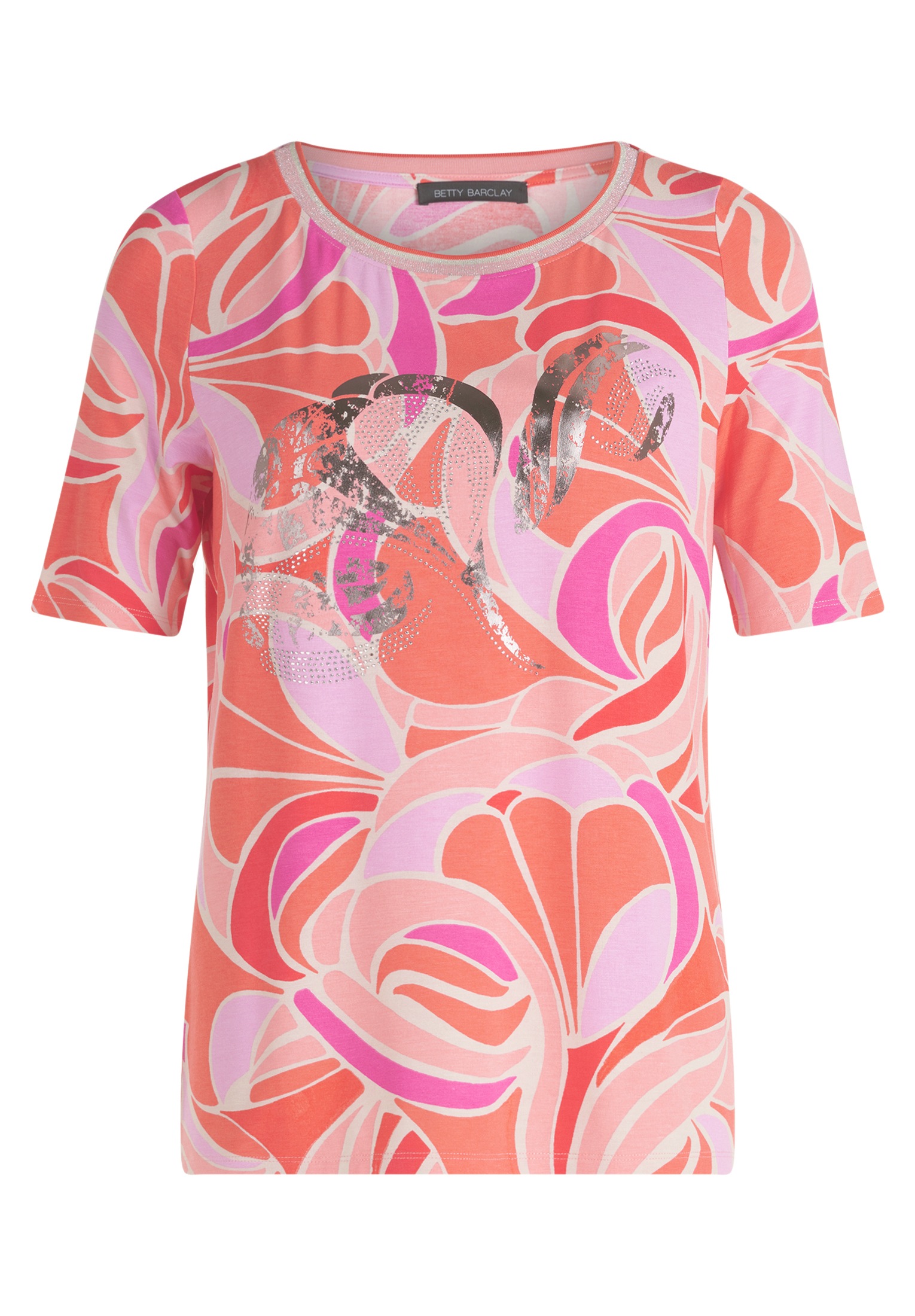 Betty Barclay Kurzarmshirt »Betty Barclay Printshirt mit Schmucksteinen«, (1 tlg.), Glitzersteine