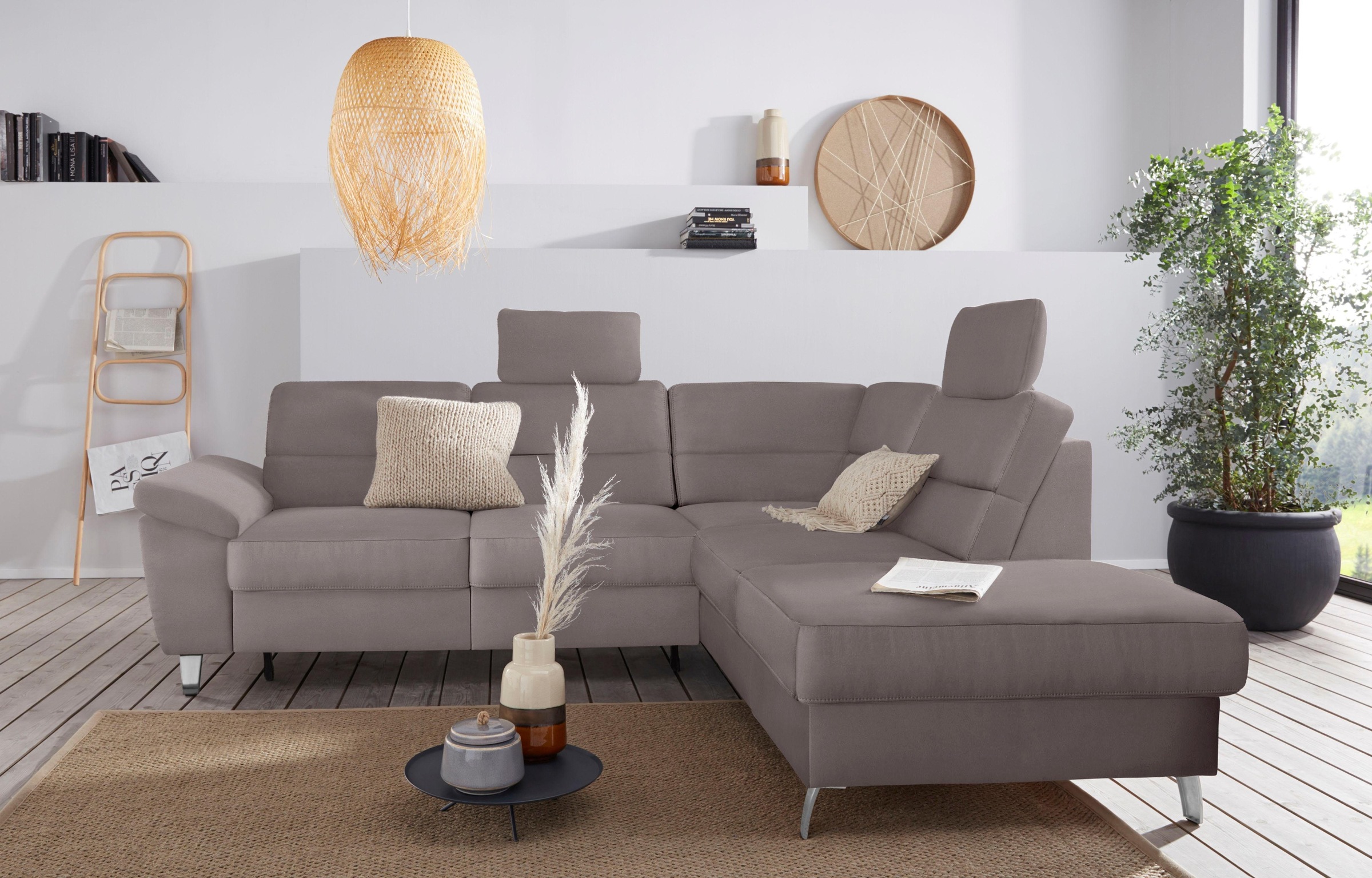 sit&more Ecksofa »Sorano L-Form«, wahlweise mit Bettfunktion und Bettkasten