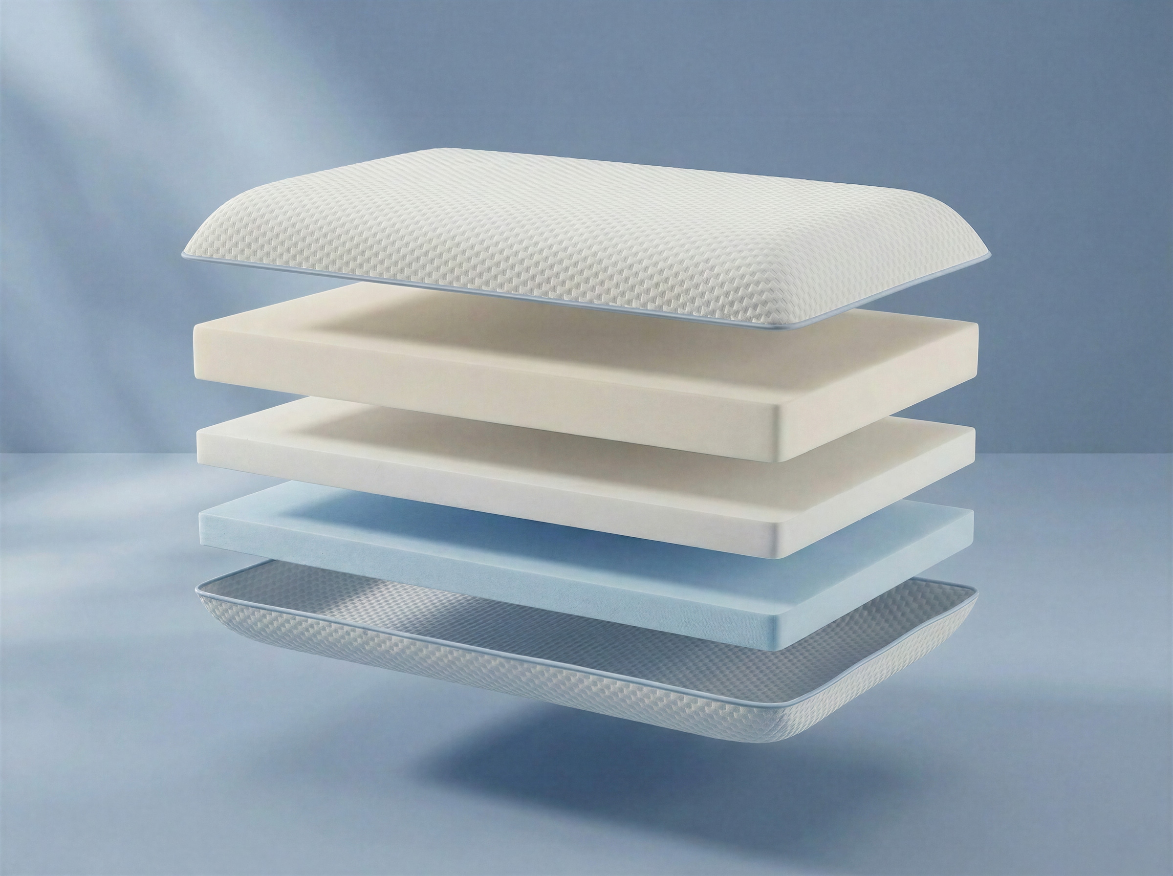 OTTO home Nackenkissen »Coolgel 3-Lagiges Nackenstützkissen, höhenverstellbar 40x80 cm« waschbarer Bezug, Seitenschläfer, Bauchschläfer, Rückenschläfer