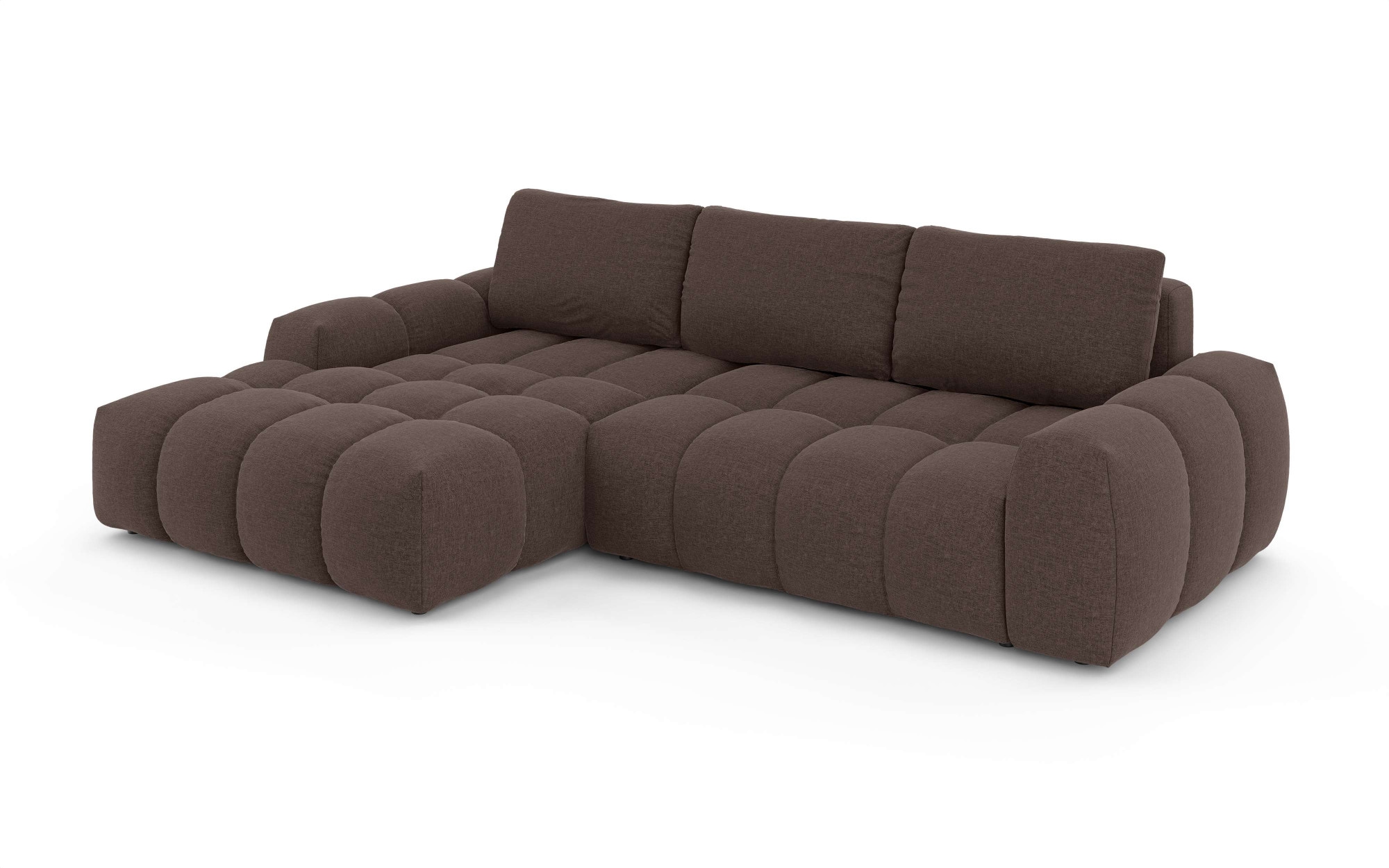 INOSIGN Ecksofa »AZITA klein optionale Schlafsofa mit Bettkasten, B/T/H: 270/166,5/84cm«, L-Form mit Wellenunterfederung, Bubble-Optik