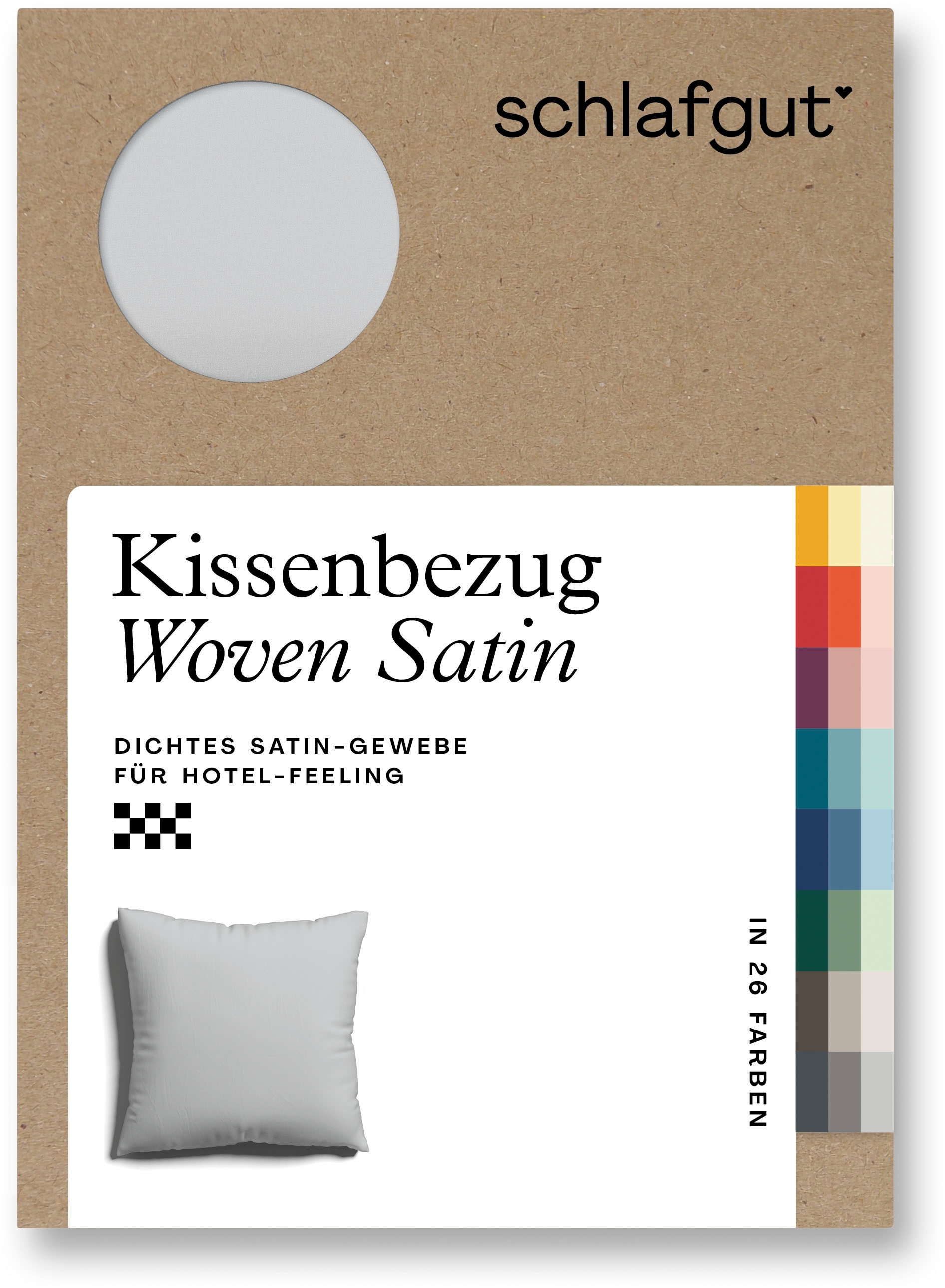Schlafgut Kissenbezug »Woven Satin aus Mako-Baumwolle, langlebig, pflegeleicht, dicht gewebt«, (1 St.), Kissenhülle mit Reißverschluss, passender Bettbezug erhältlich