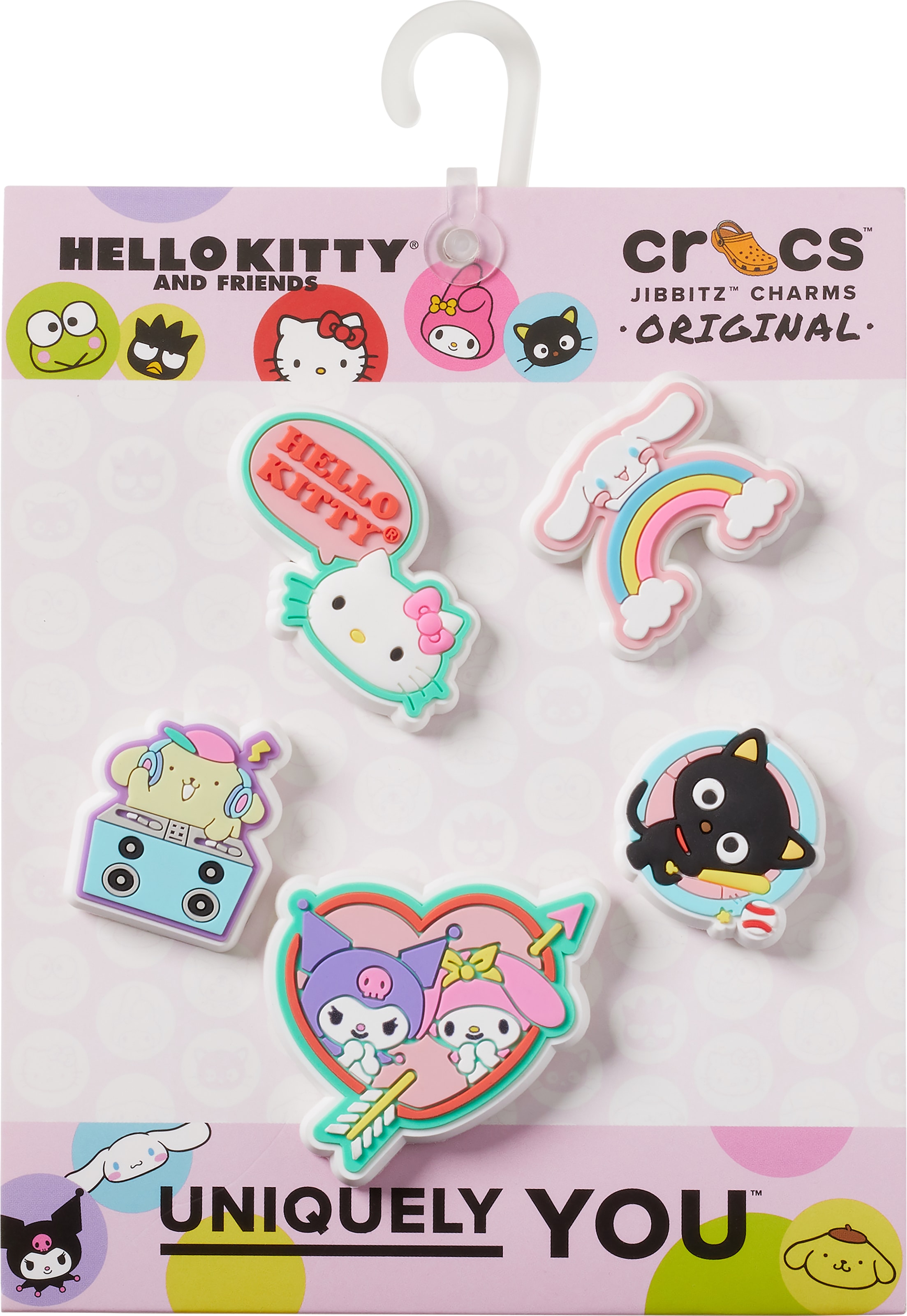 Crocs Schuhanstecker »Jibbitz™ Hello Kitty«, (Set, 5 tlg., Kein Spielzeug. Nicht für Kinder unter 3 Jahren geeignet), mit verschiedenen Motiven