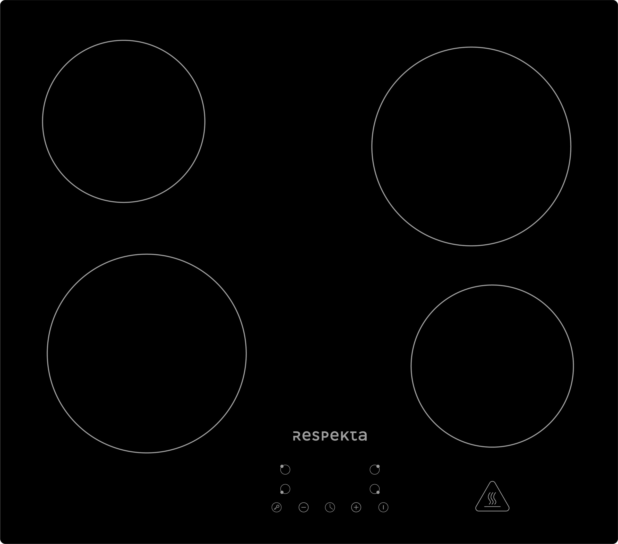 Respekta - Table de cuisson vitrocéramique autarcique 60 cm 4 zones Touch Plaque de cuisson encastrable