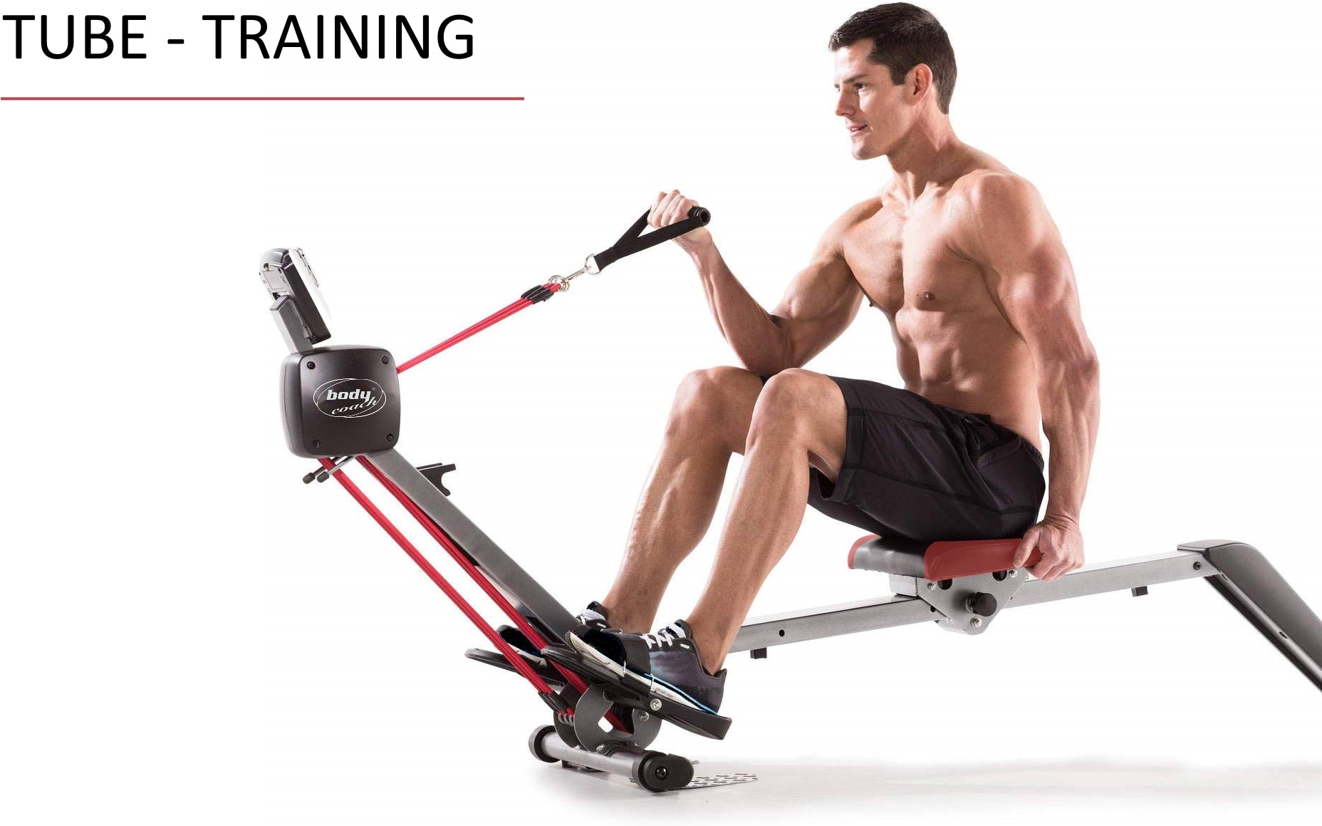 body coach Ruderzugmaschine »Tube Allround-Fitnessgerät 3fach Band-Zugsystem klappbar«, Rudermaschine, 3 Widerstandsstufen