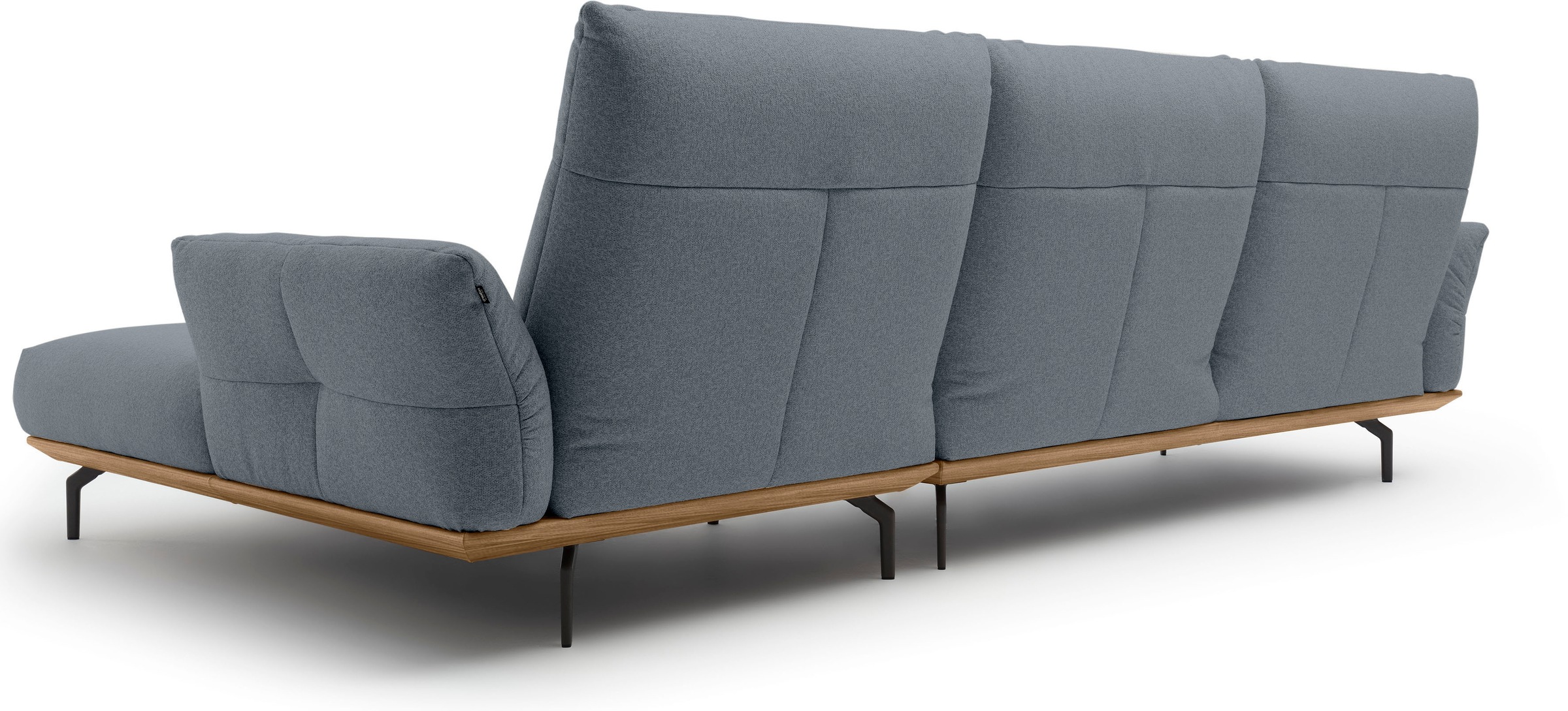 Creation BY ROLF BENZ Ecksofa »CR.460«, Sockel in Nussbaum, Winkelfüße in Umbragrau, Breite 318 cm