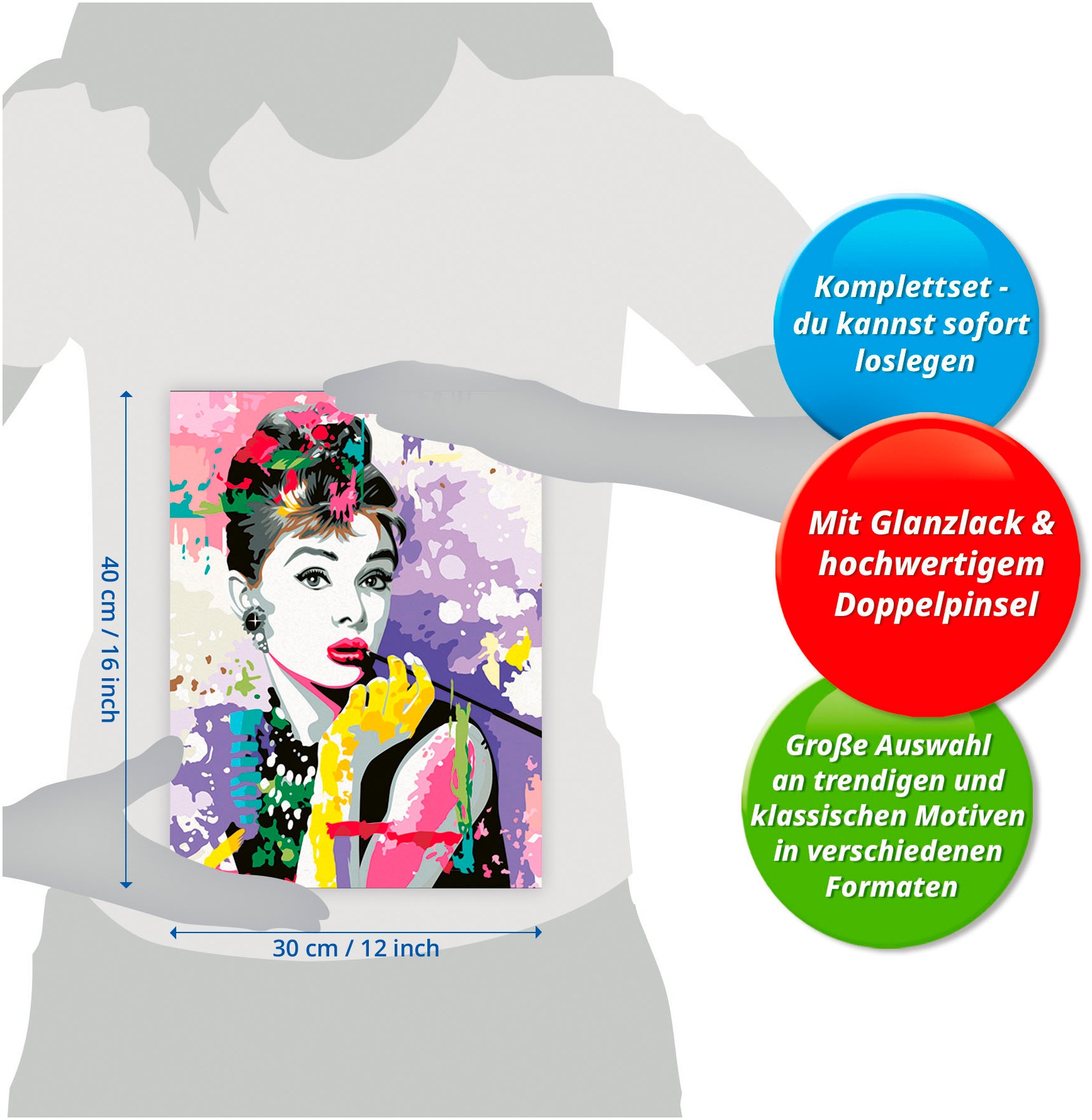 Ravensburger Malen nach Zahlen »CreArt, Audrey Hepburn«, für Erwachsene; Made in Europe