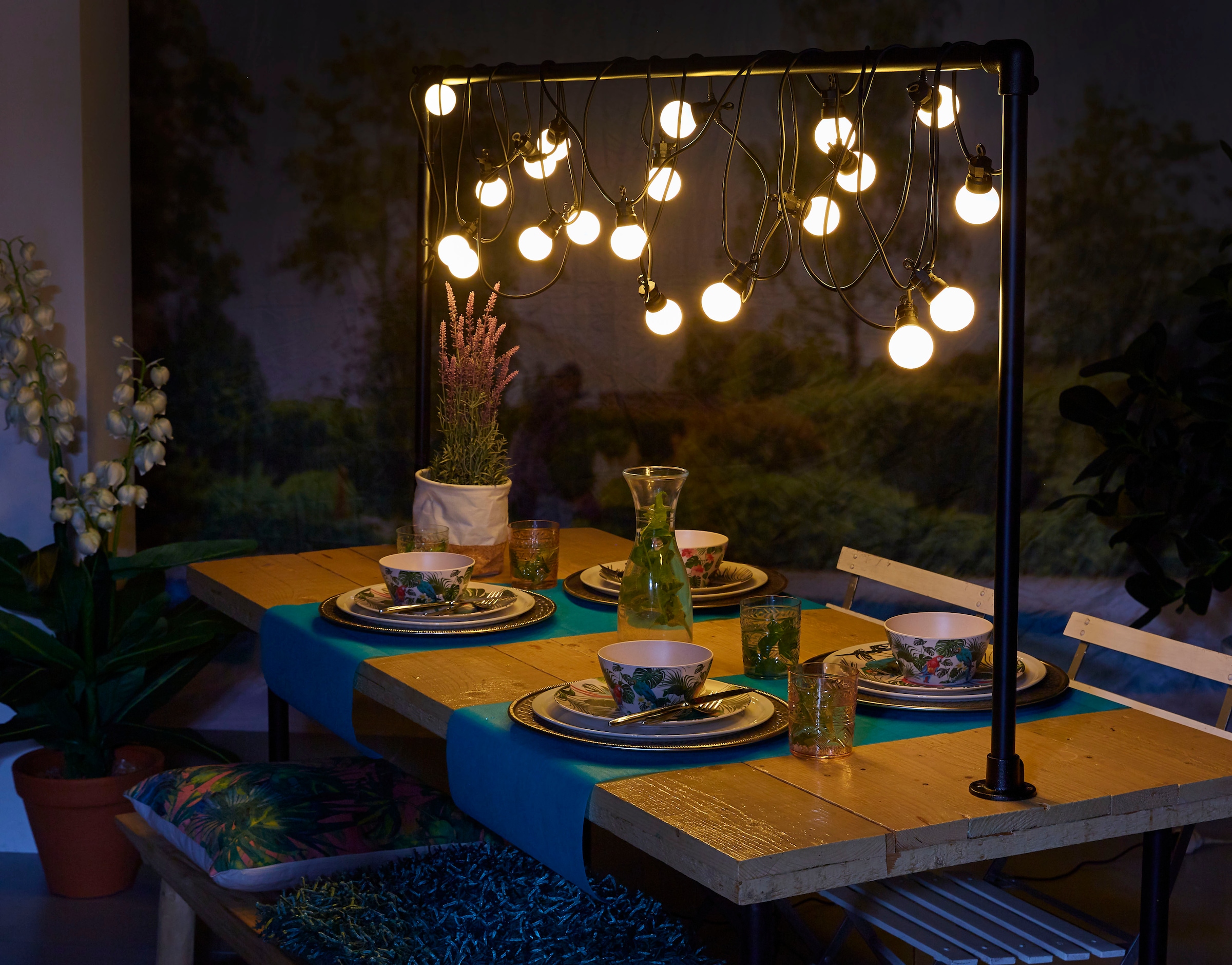 LUXFORM Lichterkette »24V-Lichterkette Honolulu - mit warmweißen LED«, Überall aufhängbar, drinnen und draußen