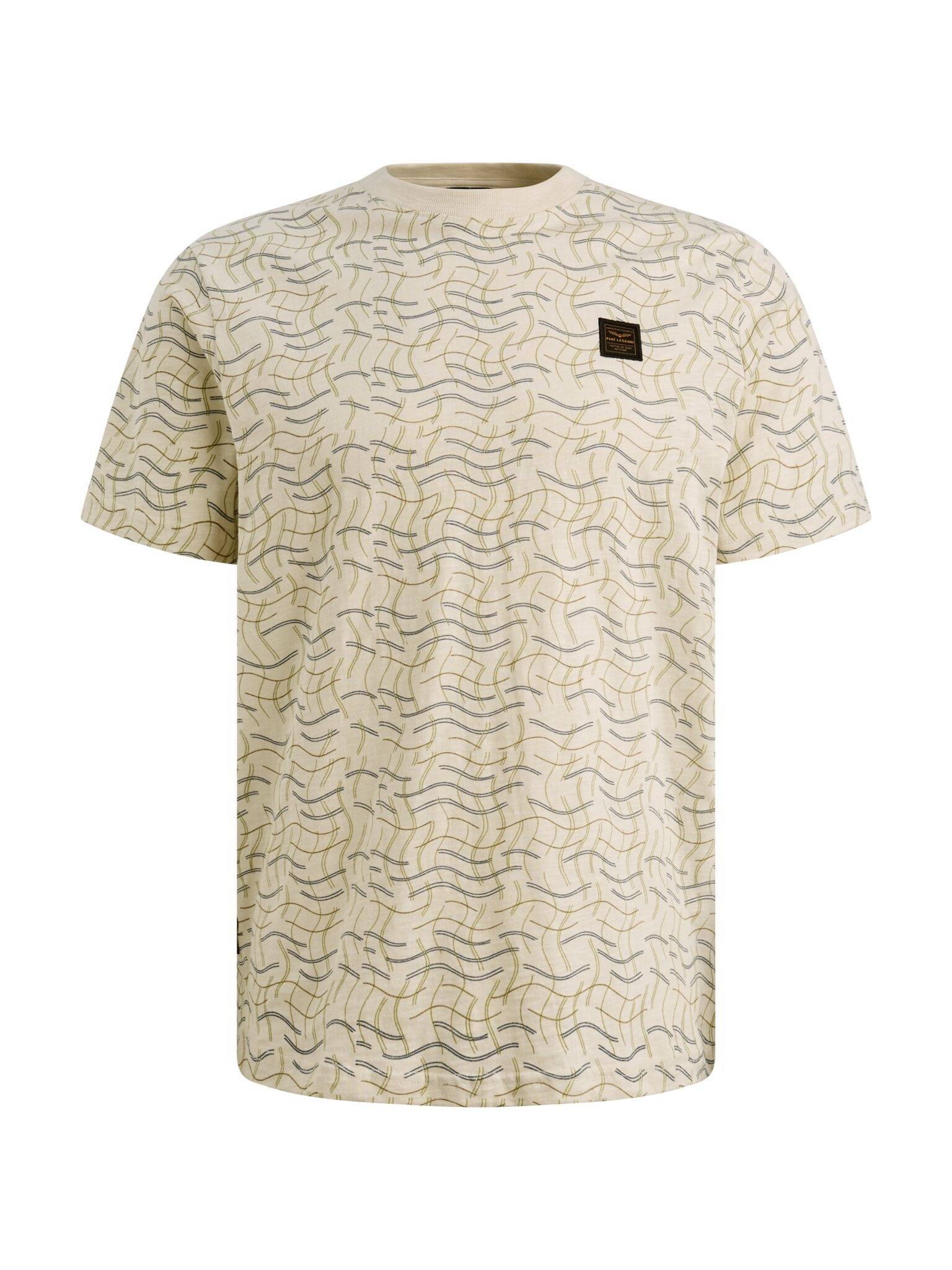PME LEGEND Kurzarmshirt »T-shirt RH slub jersey alloverprint« gemustert, mit Logo-Badge