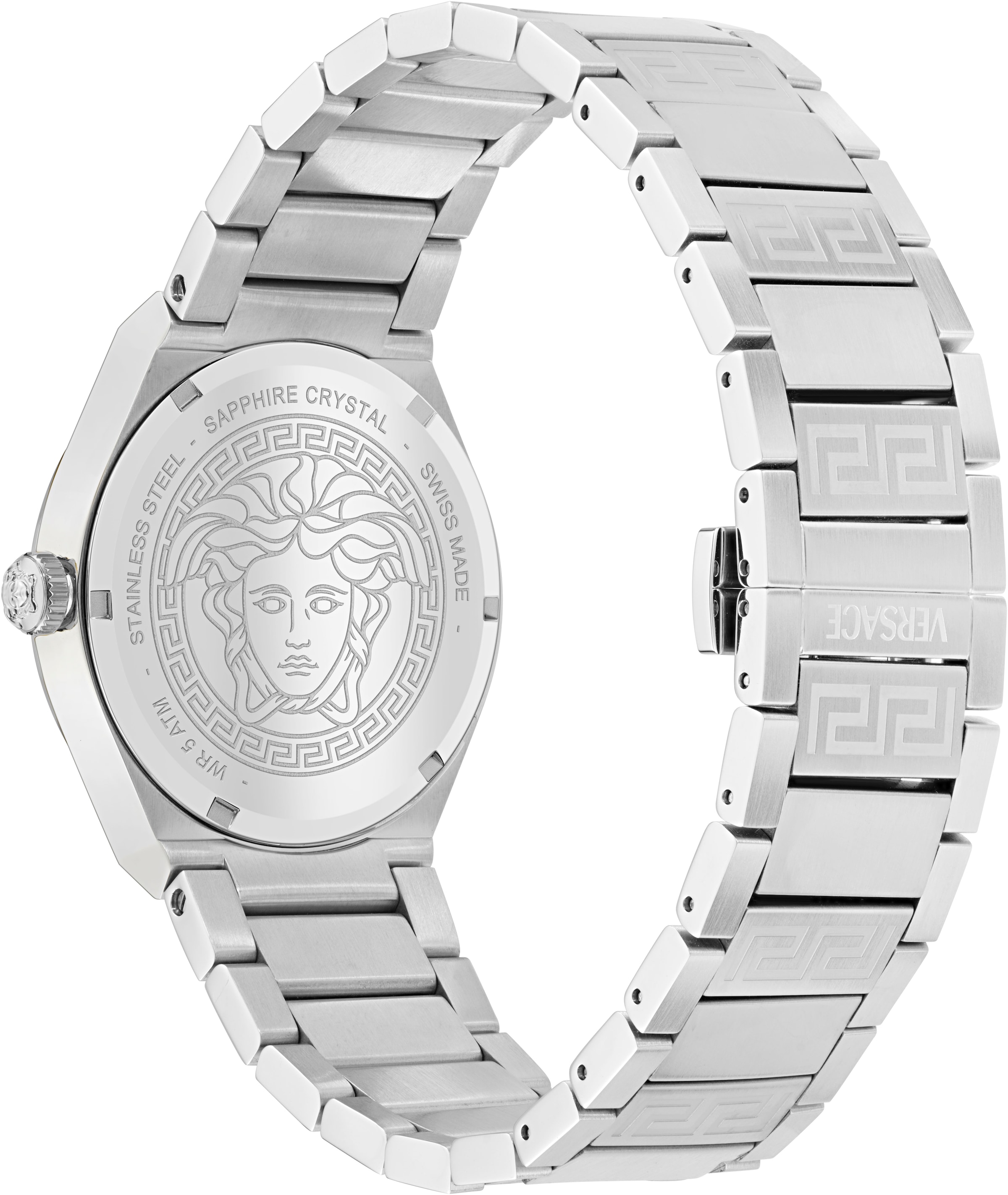Versace Quarzuhr »V-AURIA« Armbanduhr, Herrenuhr, Swiss Made, Edelstahlarmband, analog, Datum