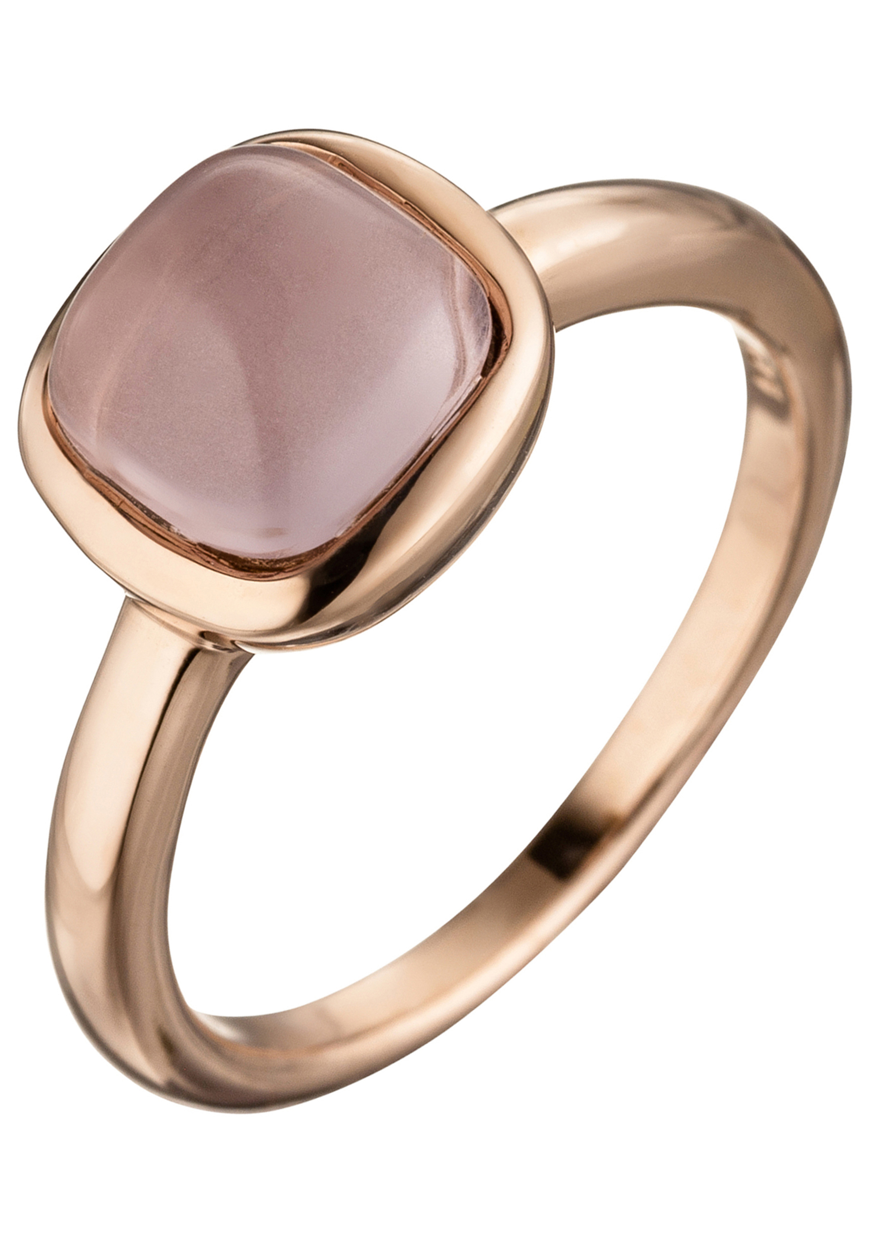Fingerring, 925 Silber roségold vergoldet mit Glasstein