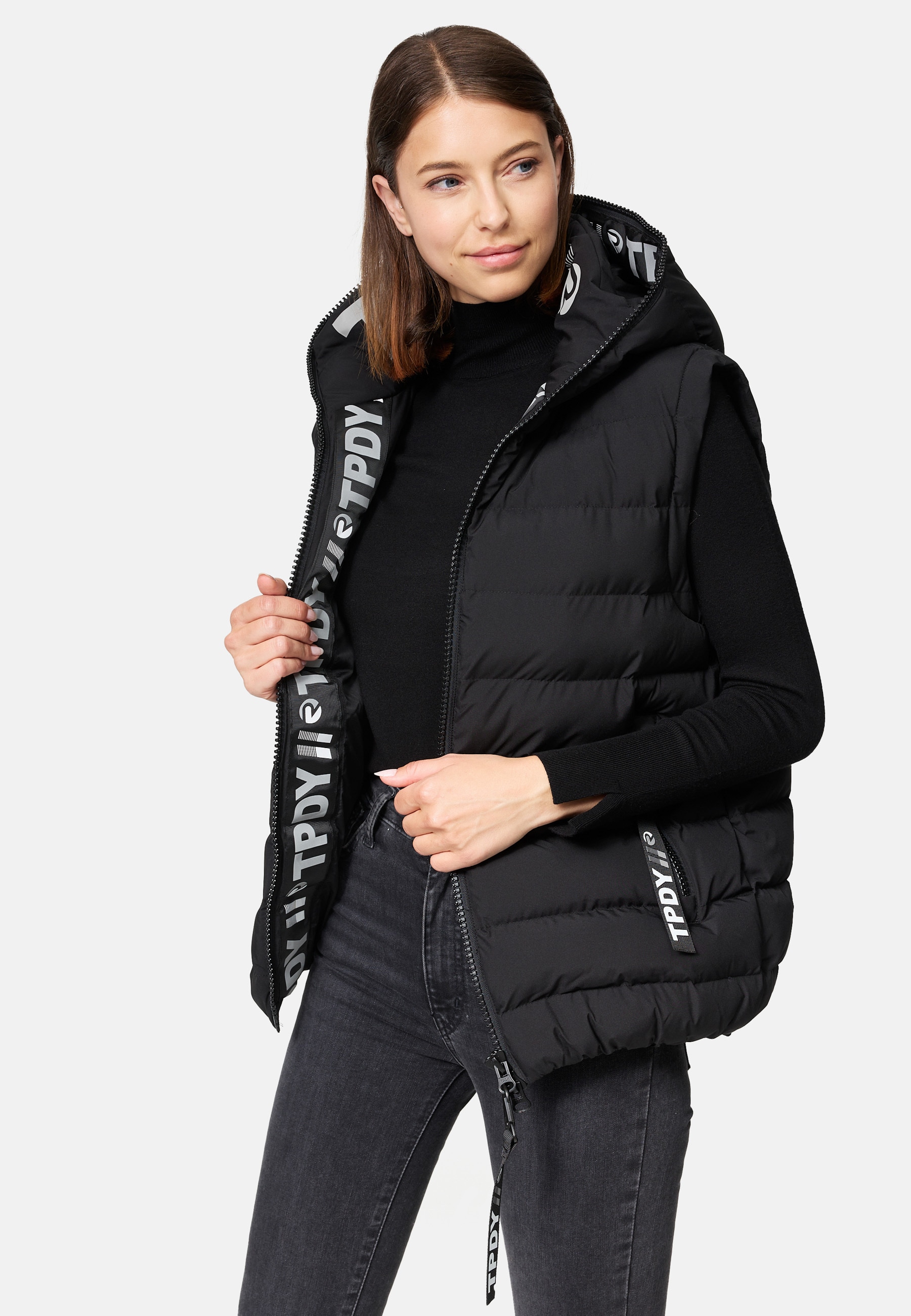 trueprodigy Steppweste »Matthew F Kapuze Reißverschluss Eingriffstaschen«