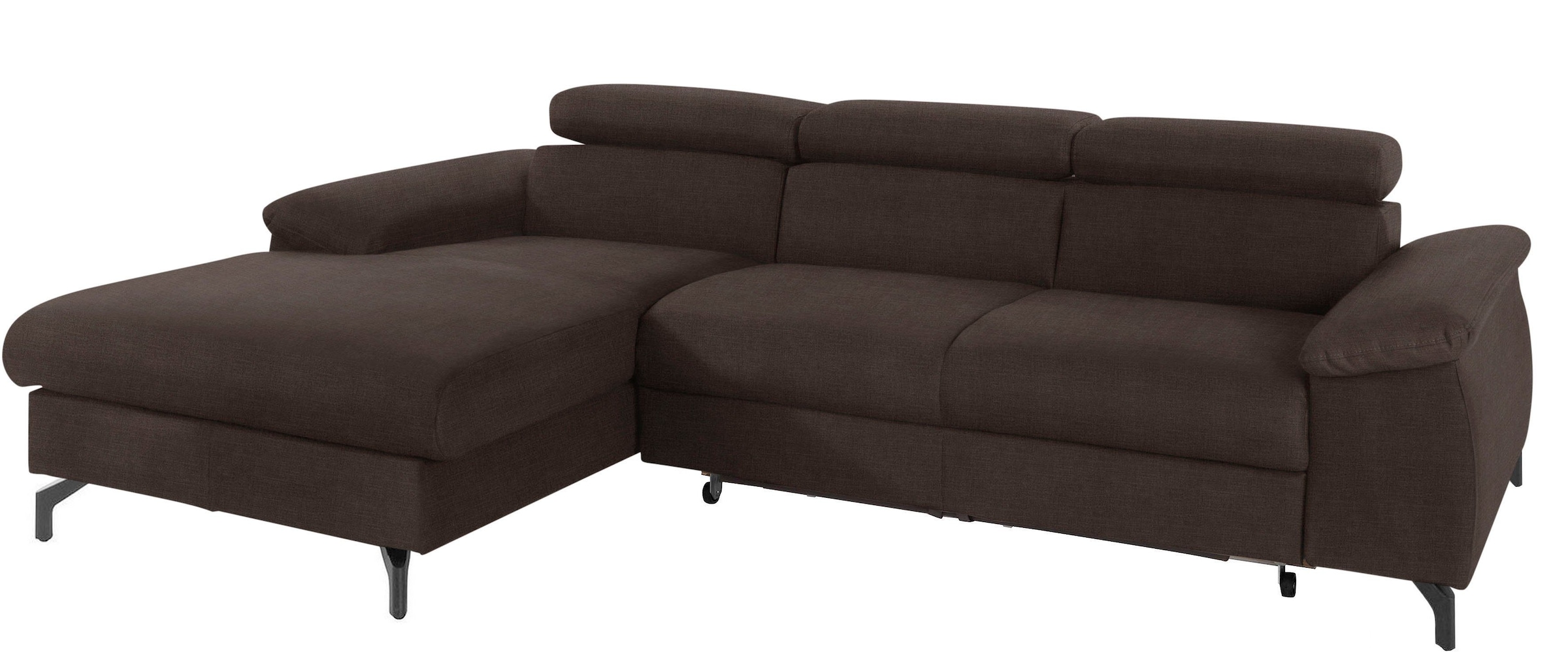 COTTA Polstergarnitur »Komaris L-Form«, (Set), Set bestehend aus: Ecksofa mit Kopfteilverstellung & Hocker