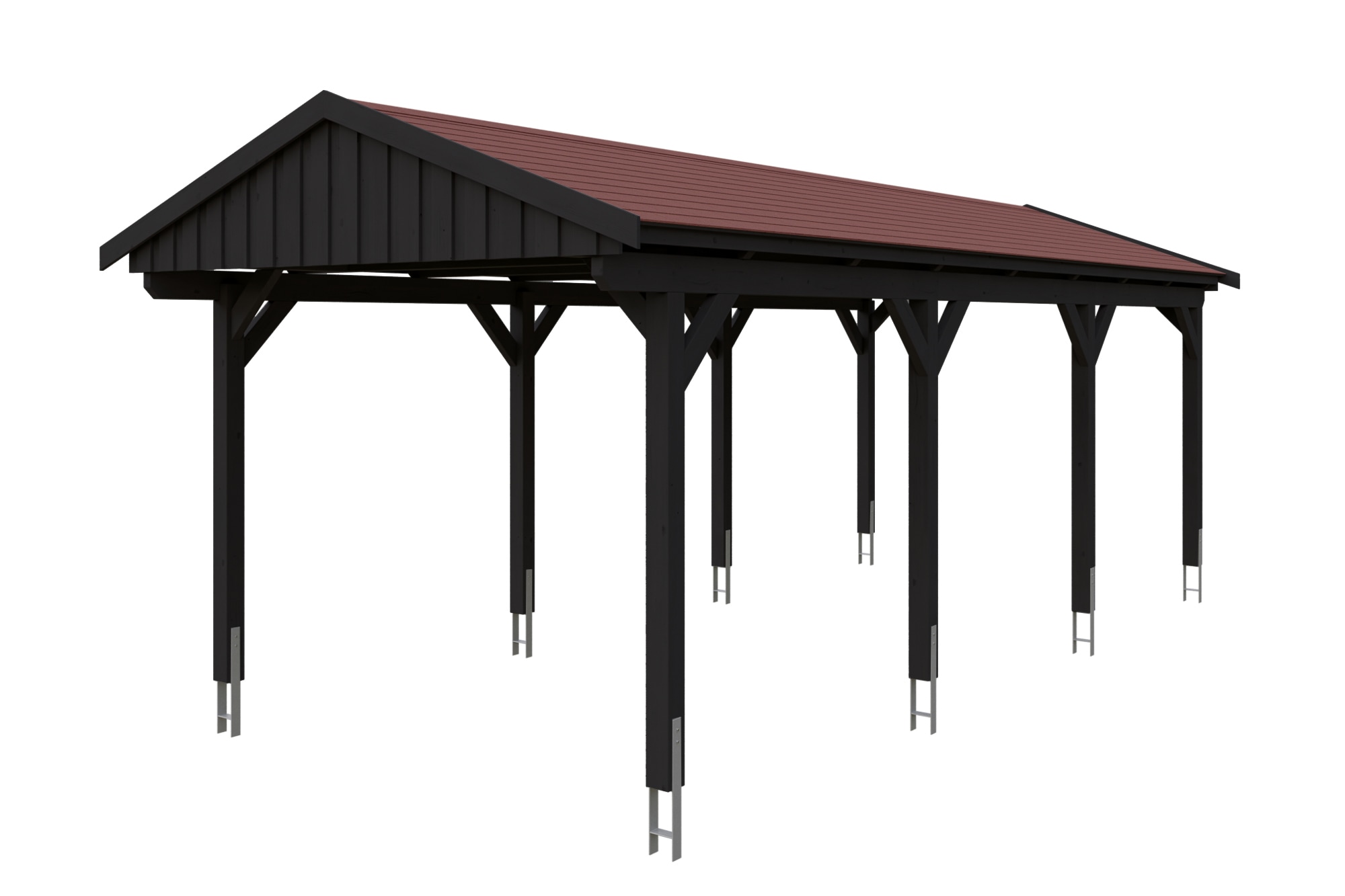 Skanholz Einzelcarport "Fichtelberg" Massivholz 273 cm Anthrazit