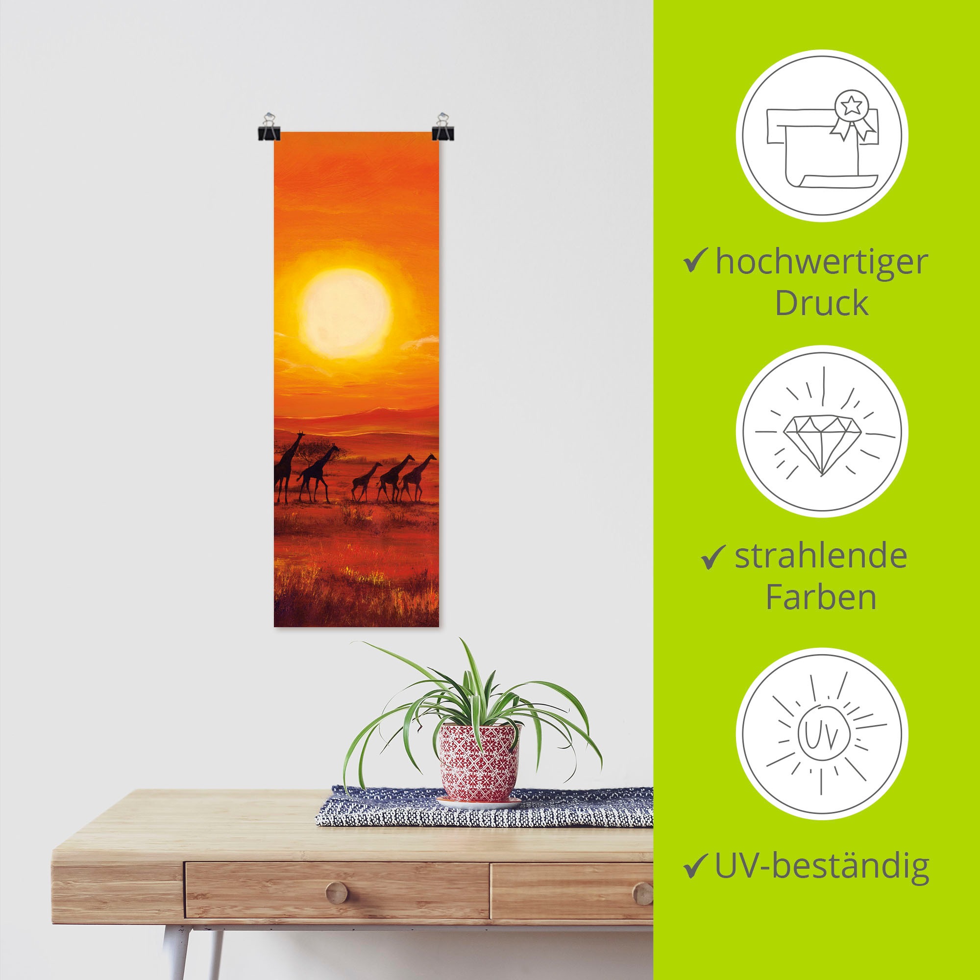 Artland Wandbild »Giraffenherde«, Afrika, (1 St.), als Poster, Wandaufkleber in verschied. Größen