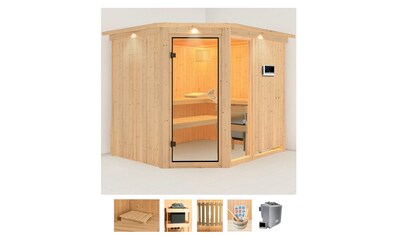 Karibu Sauna »Frigga 3«, (Set), 9-kW-Bio-Ofen mit externer Steuerung kaufen