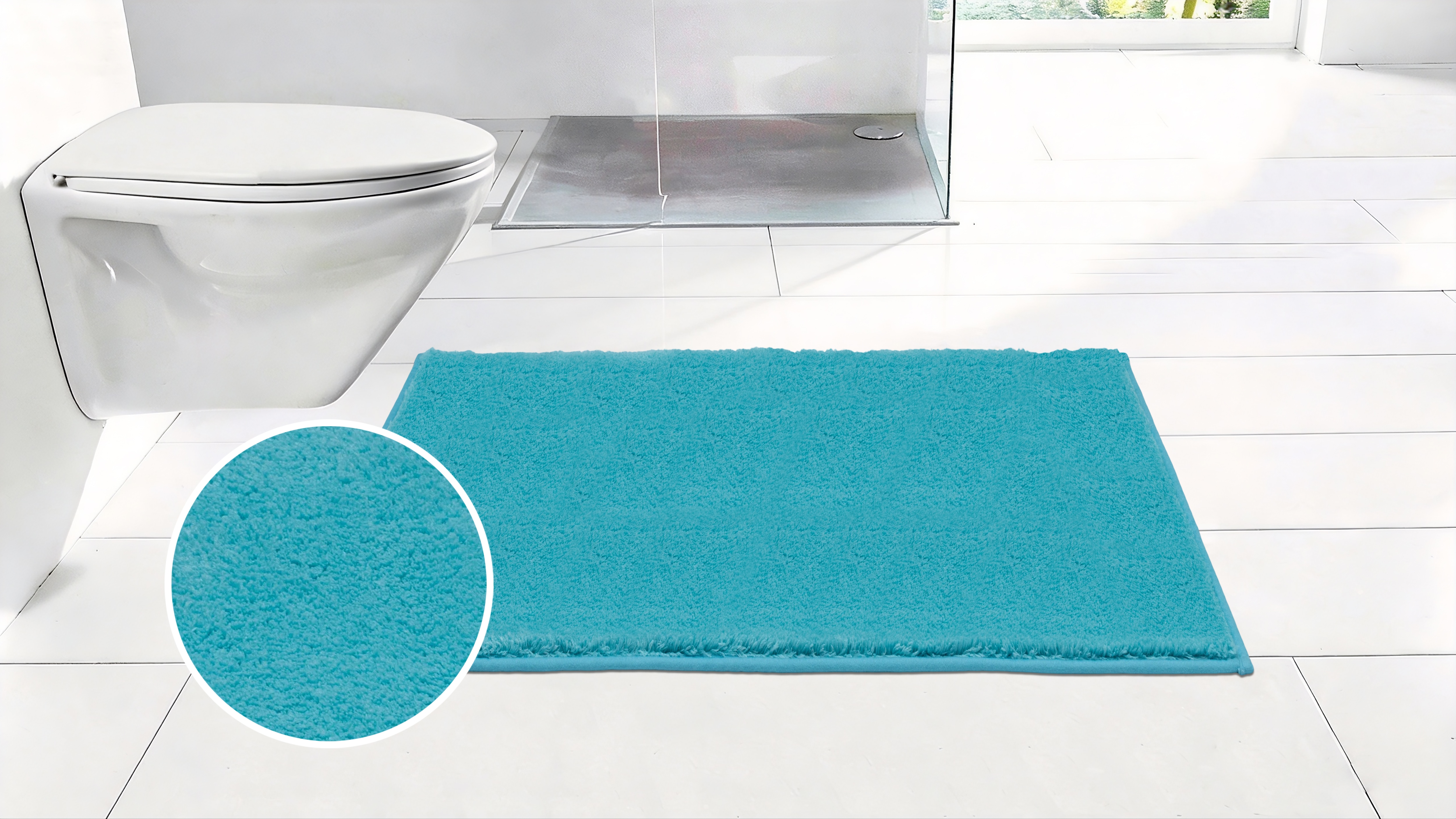 OTTO home Badematte "Cali, Badvorleger, Badezimmer Teppich, Duschvorleger" Höhe 10 mm rutschhemmend beschichtet fußbodenheizungsgeeignet schnell trocknend weich, Uni Farben, auch als Teppich erhältlich