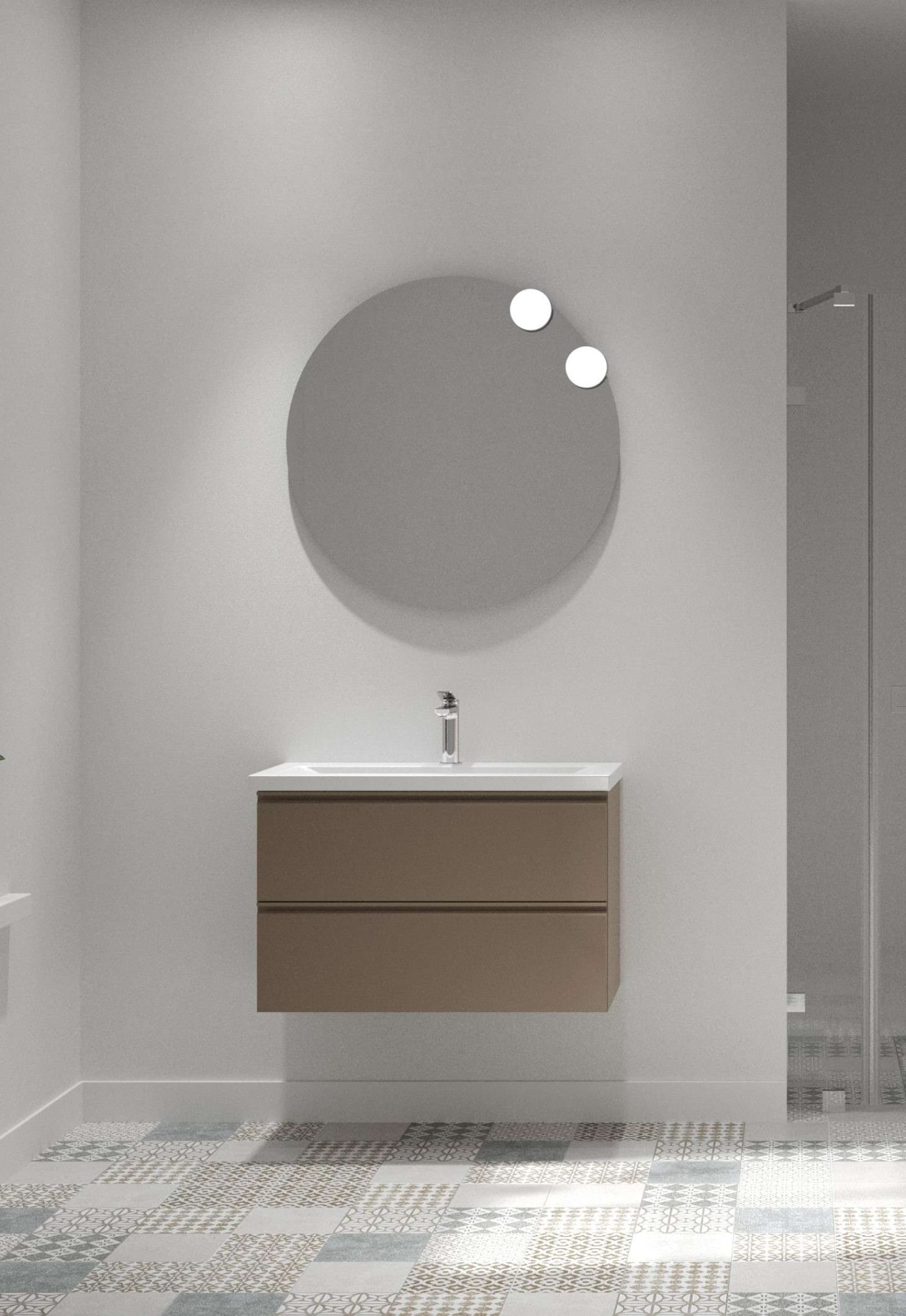 welltime Waschtisch »Cosmos in verschiedenen Ausführungen inkl. Waschbecken«, Badmöbel, Waschplatz mit 2 Schubladen, Soft-Close-Funktion, FSC®