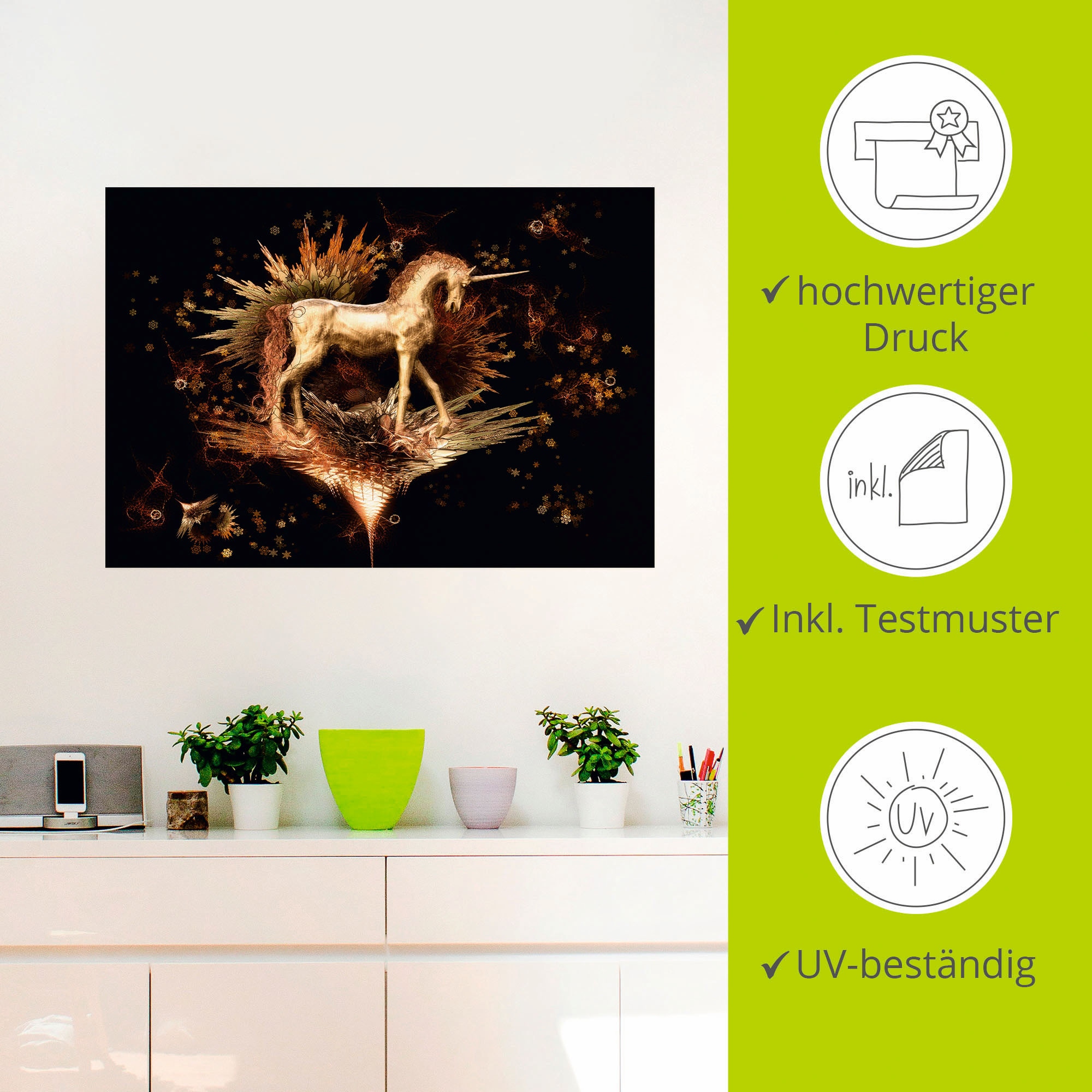 Artland Wandbild »Magisches Sternhorn«, Animal Fantasy, (1 St.), als Alubild, Leinwandbild, Wandaufkleber oder Poster in versch. Größen
