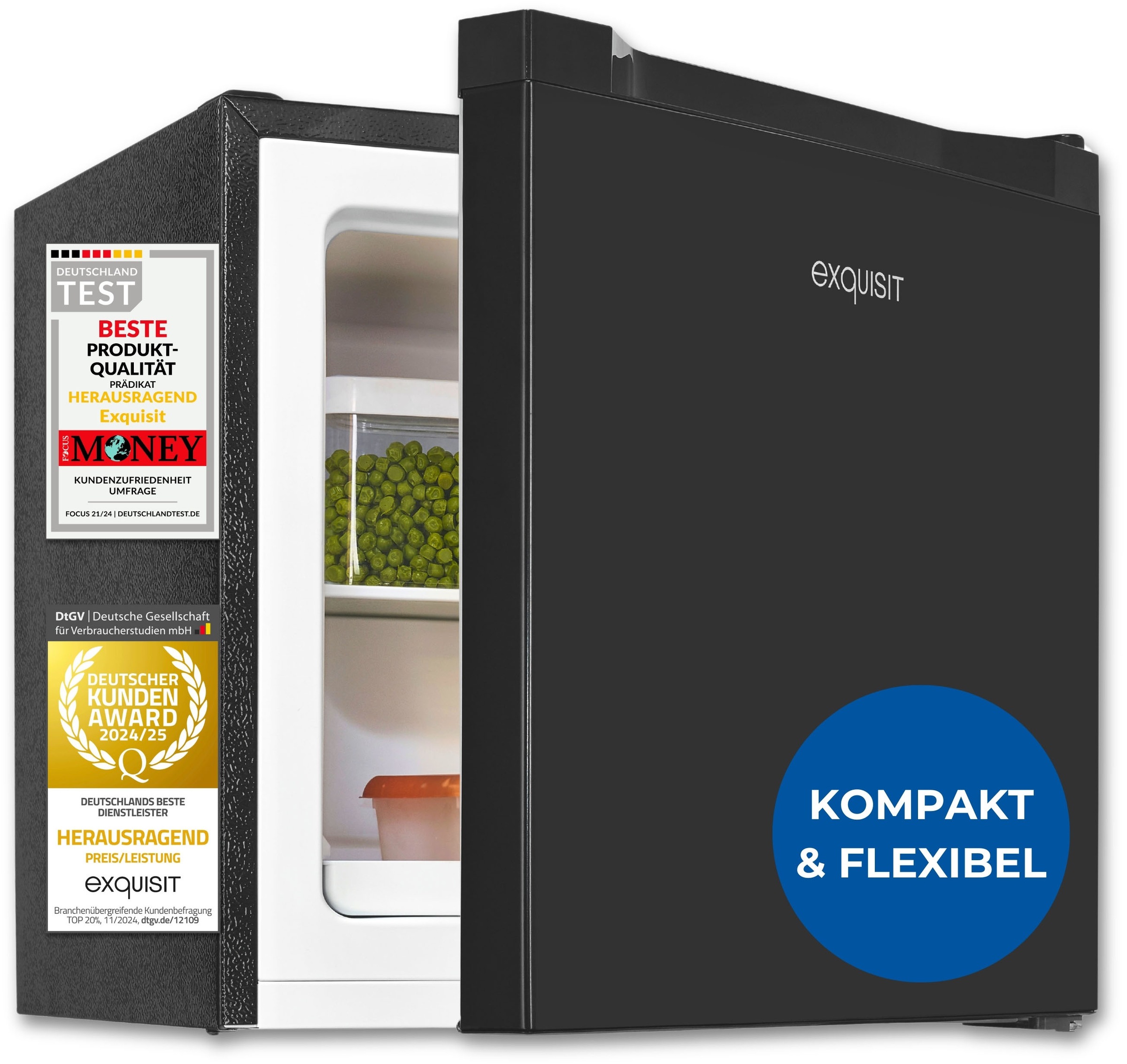 exquisit Gefrierschrank »GB40-050C schwarz«, 49,5 cm hoch, 47,5 cm breit, Mini Gefrierschrank