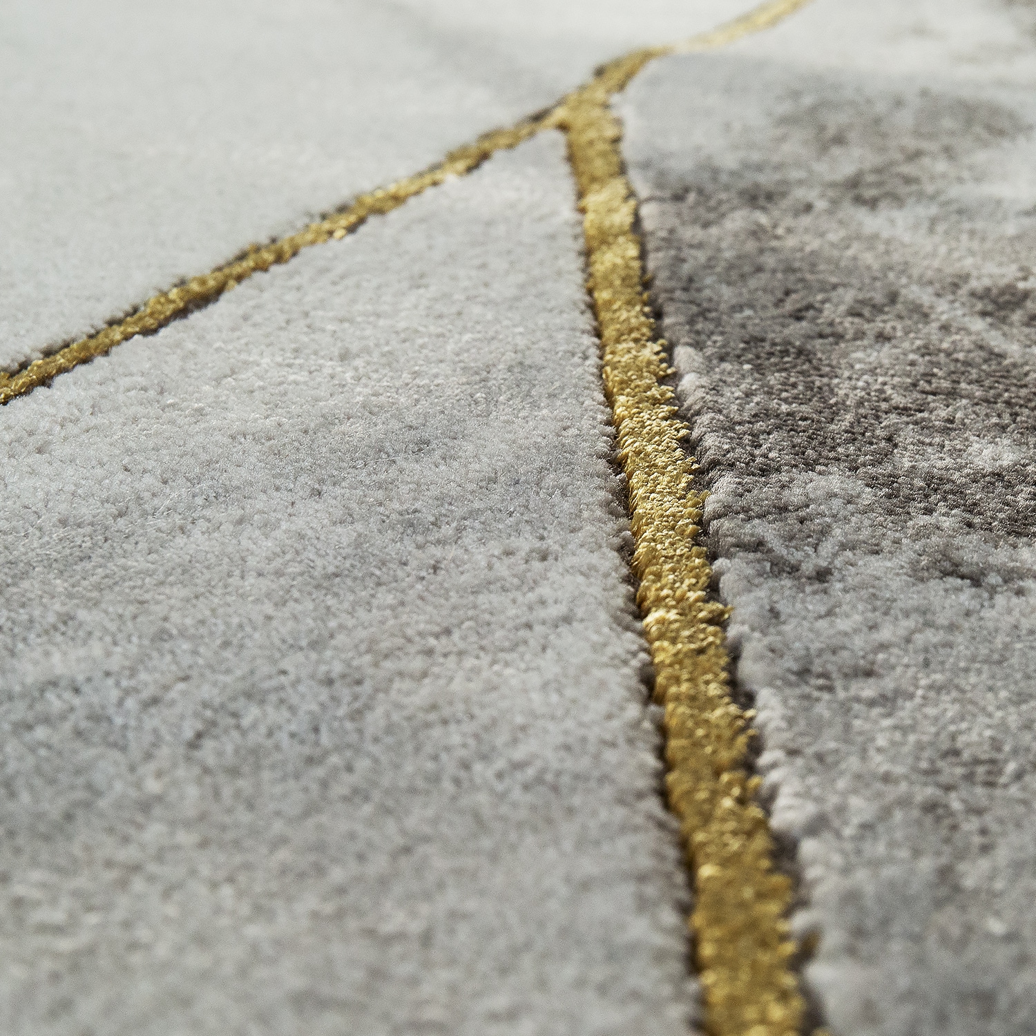Paco Home Teppich »Kraft 525«, rund, 15 mm Höhe, Kurzflor, Marmor-Design mit Bordüre, mit gold-/silberfarbenen Akzenten