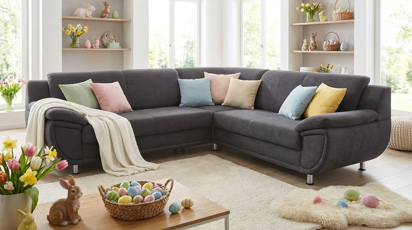 TRENDMANUFAKTUR Ecksofa »Rondo wahlweise mit Schlaffunktion, bequeme Armlehnen, Bestseller« L-Form, wahlw.mit Federkern, Füße chromfarben, Unser Dauertiefpreis