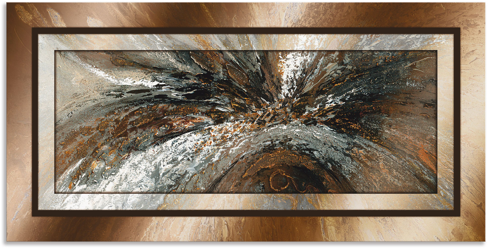 Artland "Gold Abstrakt 1" Gegenstandslos 1 Stk. tlg. als Alubild, Leinwandbild, Poster in verschied. Größen