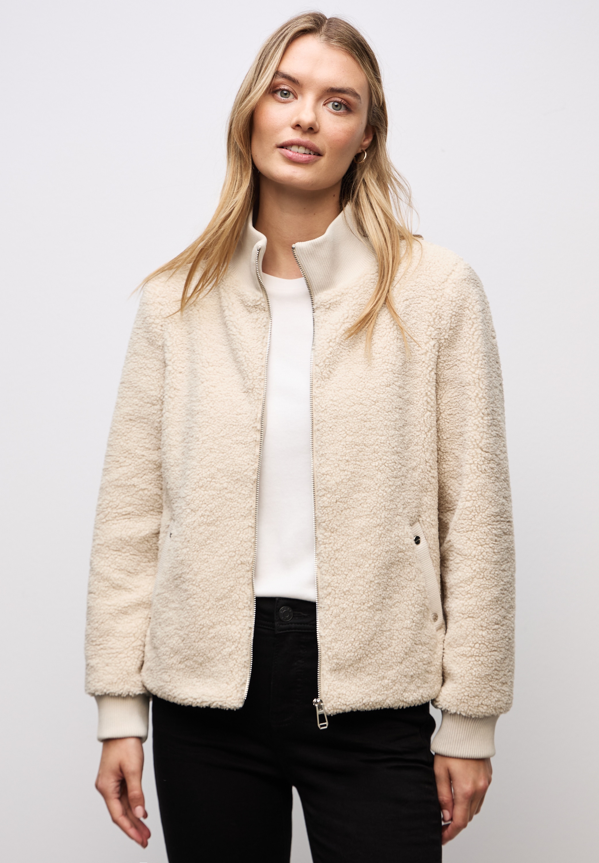 STREET ONE Fellimitatjacke ohne Kapuze günstig online kaufen
