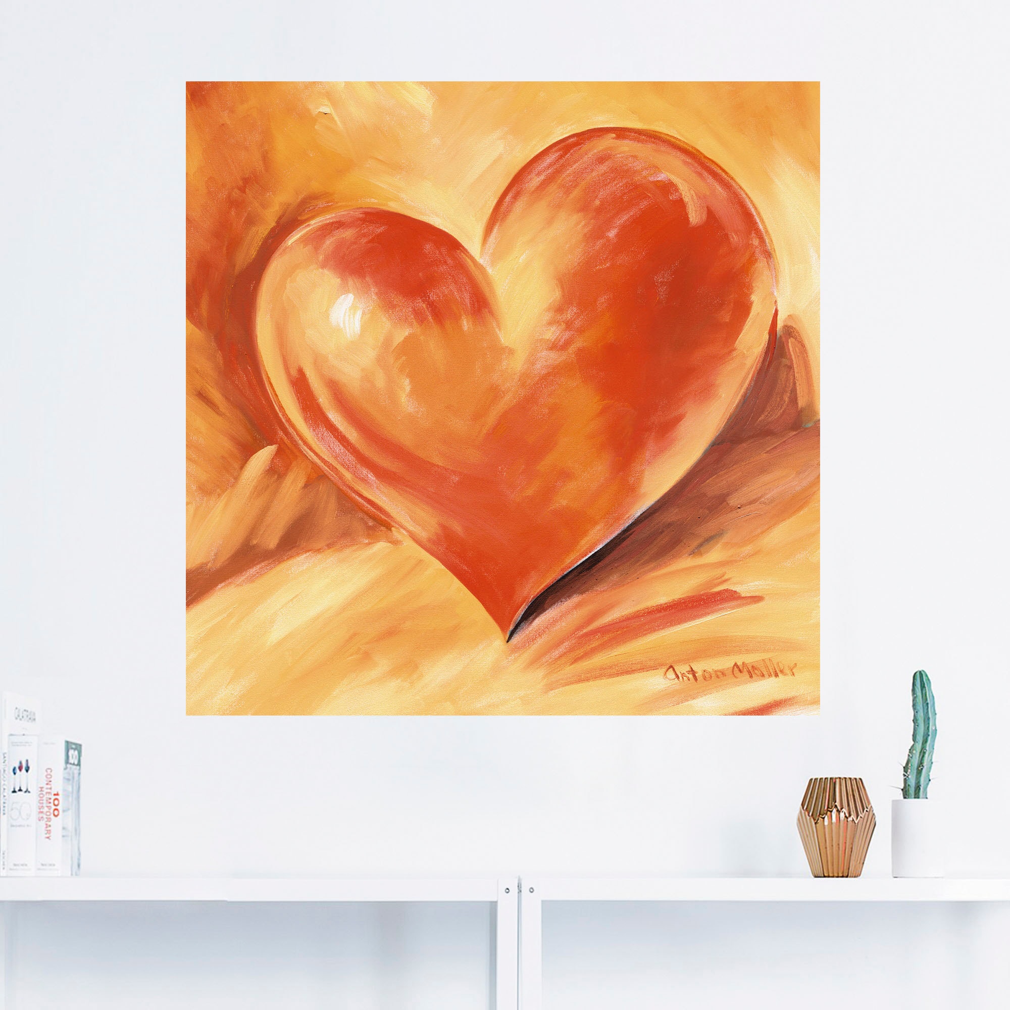 Artland Wandbild »Rotes in versch. Herzbilder, Wandaufkleber Herz«, bestellen Poster St.), oder | (1 BAUR Leinwandbild, als Alubild, Größen