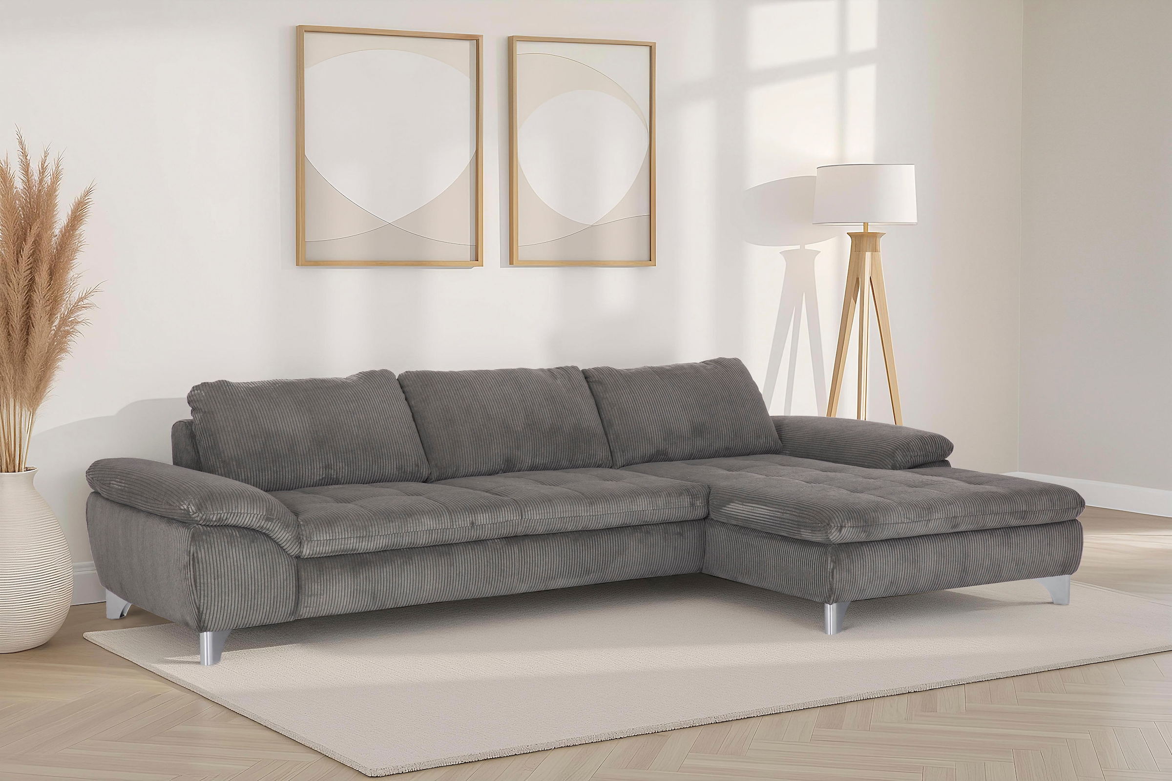 Die PlanBar Ecksofa »MP-IN14007, Breite 318 cm« wahlweise mit Bettfunktion und verstellbaren Kopfstützen