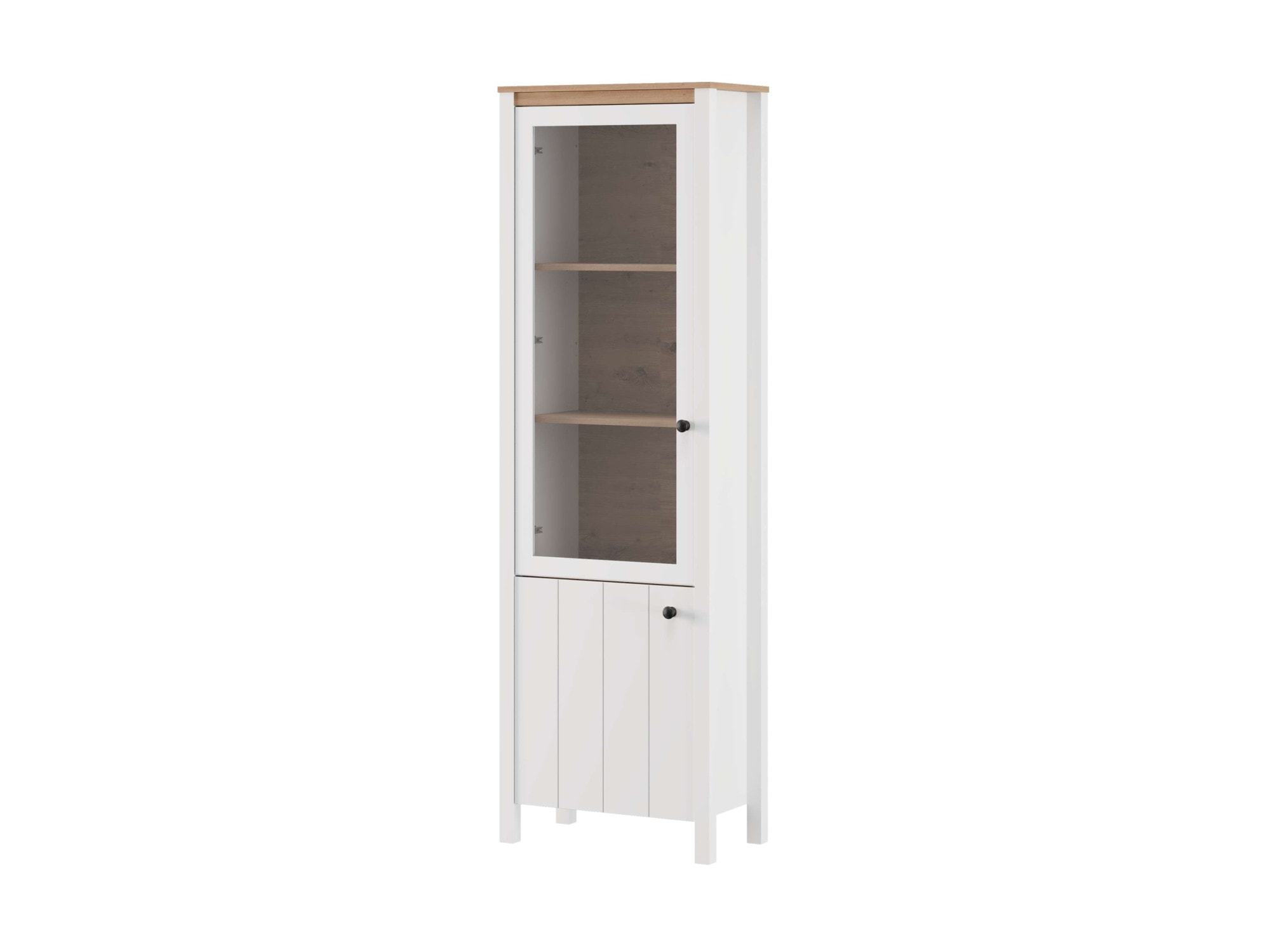 Home affaire Vitrine »BEDFORD Vitrinenschrank, Glasschrank, Standvitrine, Highboard« MDF-Profil 2D ummantelt, Hotstamping, 1mm ABS-Kanten, 4 Einlegeböden