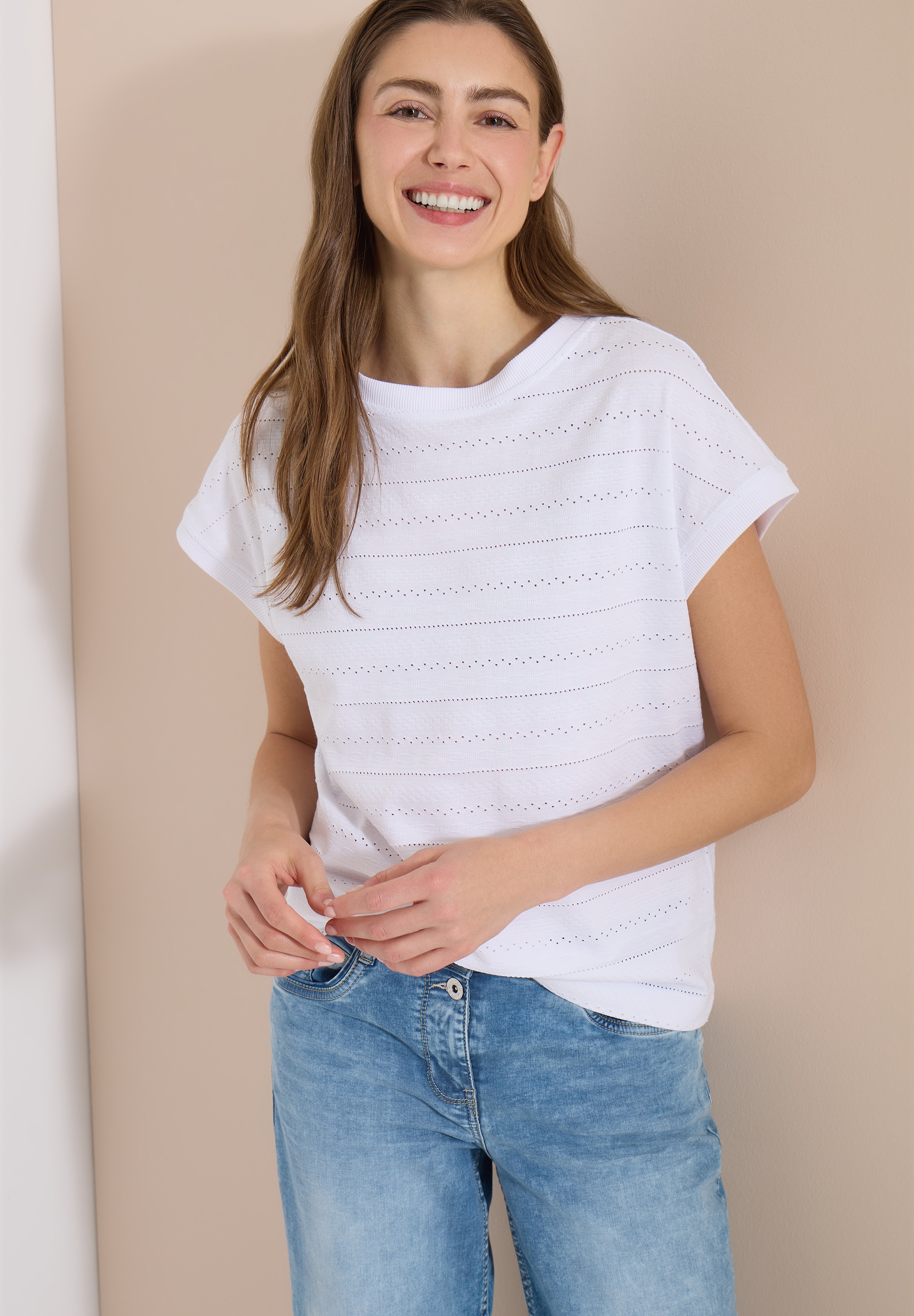 Cecil T-Shirt aus Baumwolle mit Stretchante