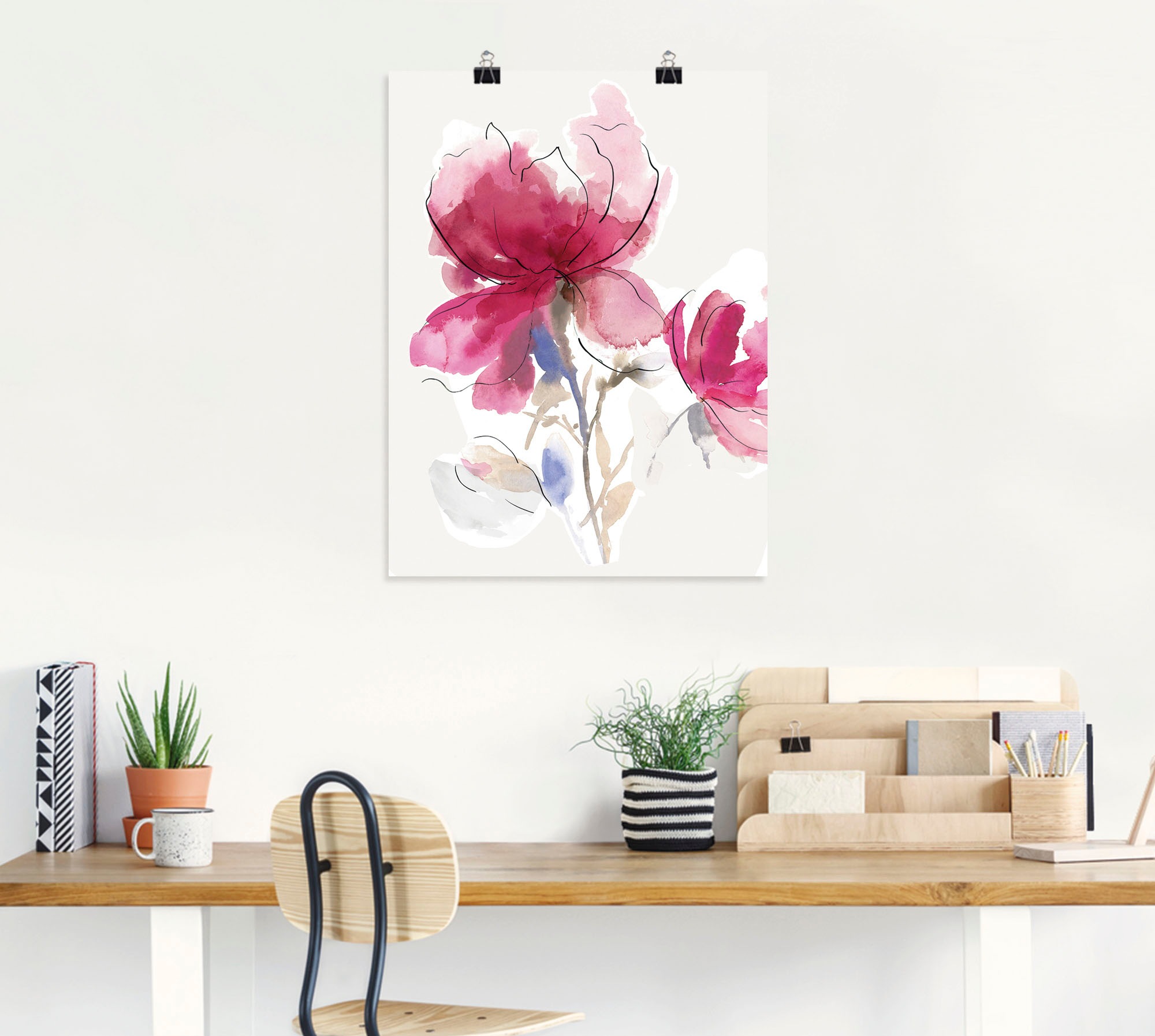 Artland Wandbild "Rosige Blüte I.", Blumenbilder, (1 St.), als Alubild, Lei günstig online kaufen