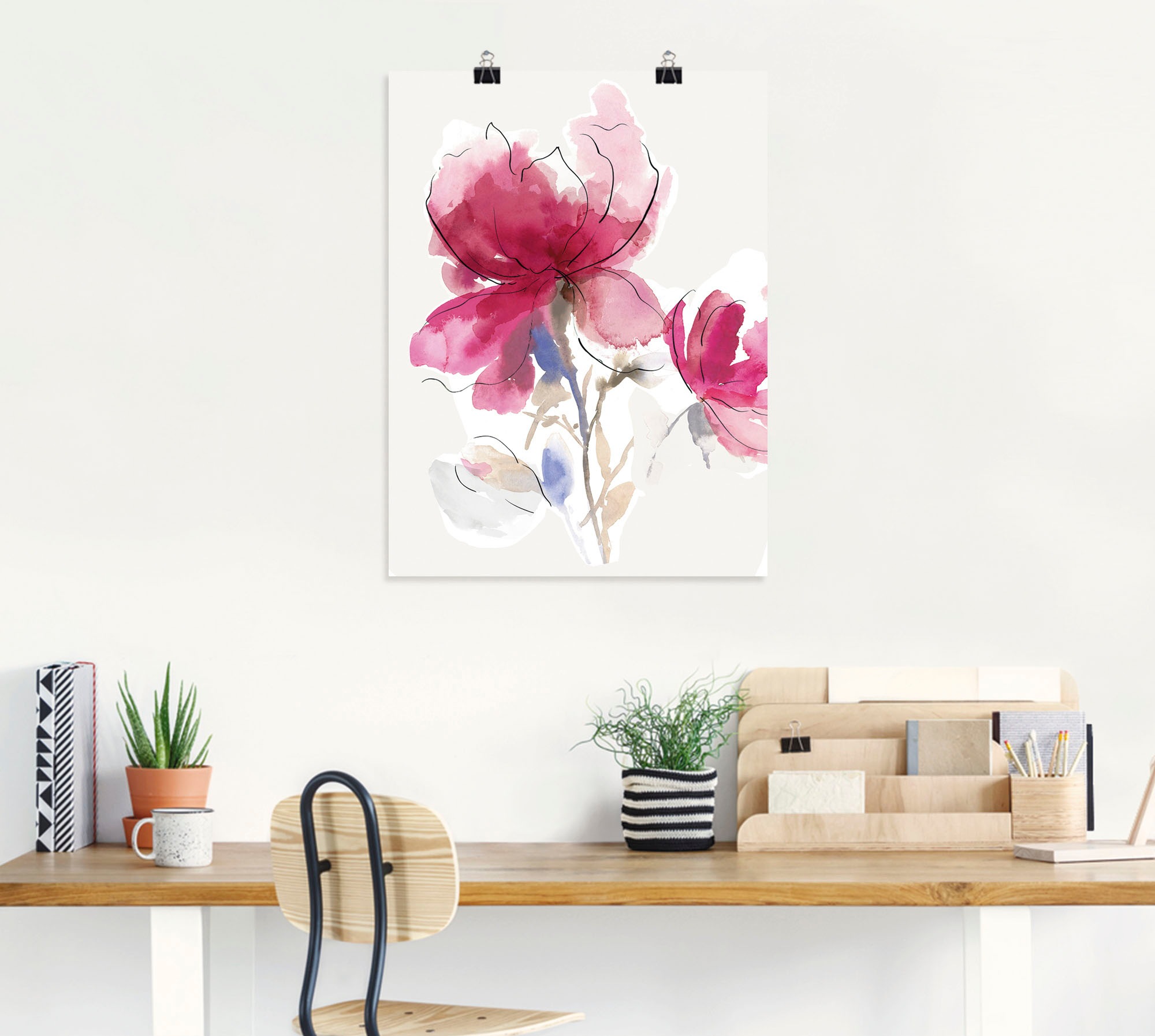 Artland Wandbild "Rosige Blüte I." Blumenbilder 1 Stk. tlg. als Alubild, Le günstig online kaufen
