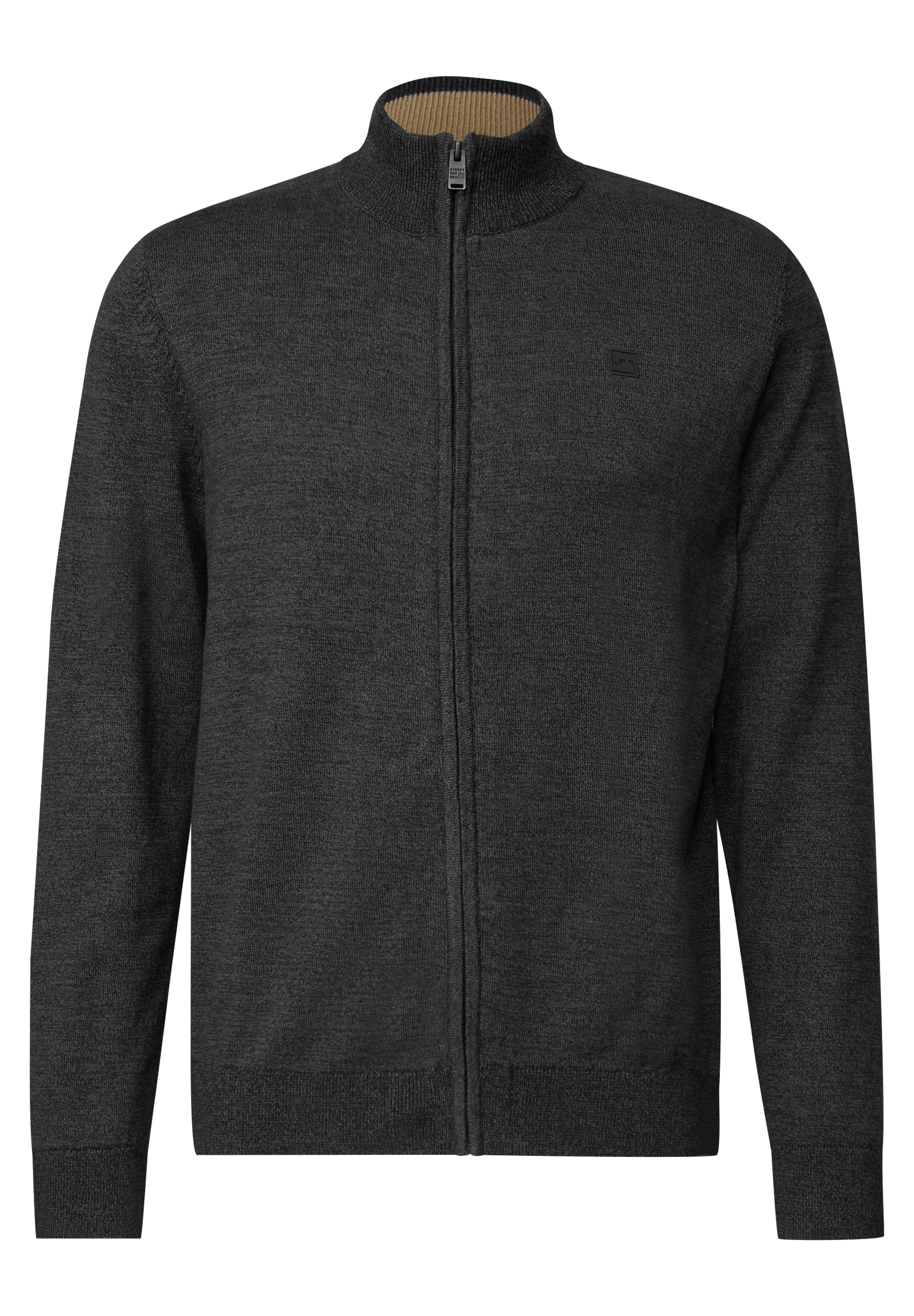 STREET ONE MEN Strickjacke, aus reiner Baumwolle