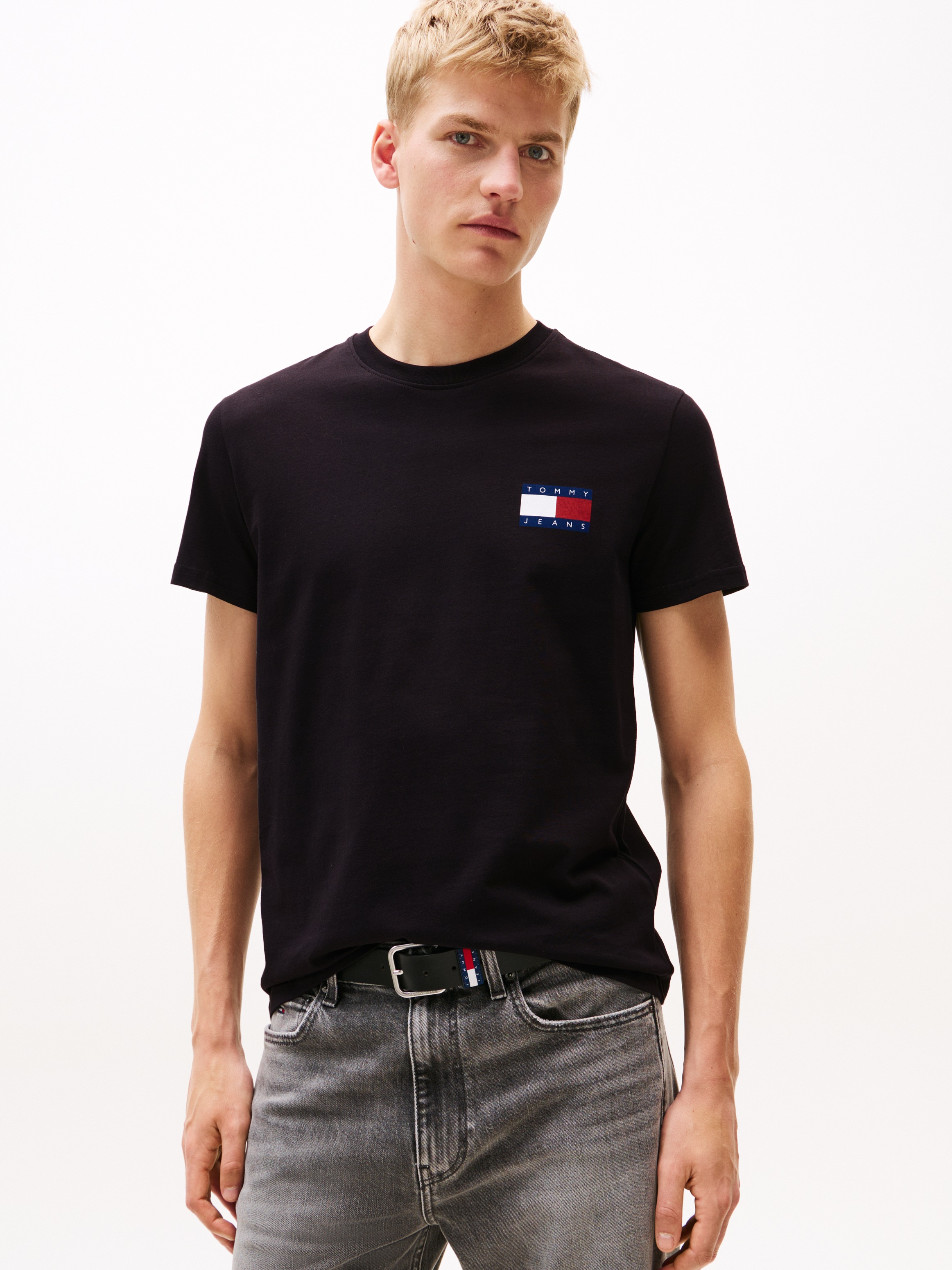 Tommy Jeans T-Shirt "TJM SLIM 2PACK ESS FLAG TEE" 2 Stk. günstig online kaufen