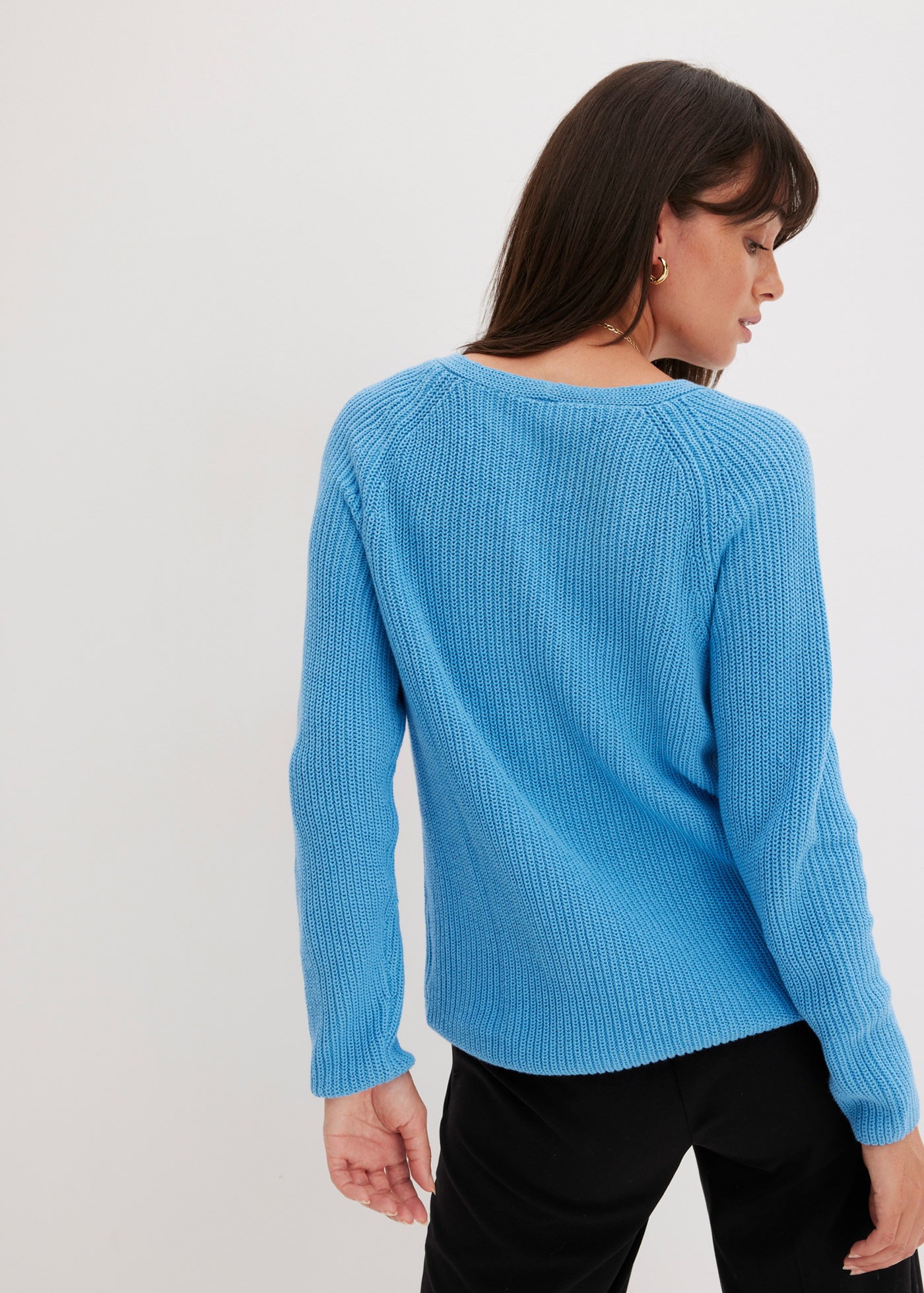 bonprix Strickpullover "Gerippter Pullover aus reiner Baumwolle" aus reiner günstig online kaufen
