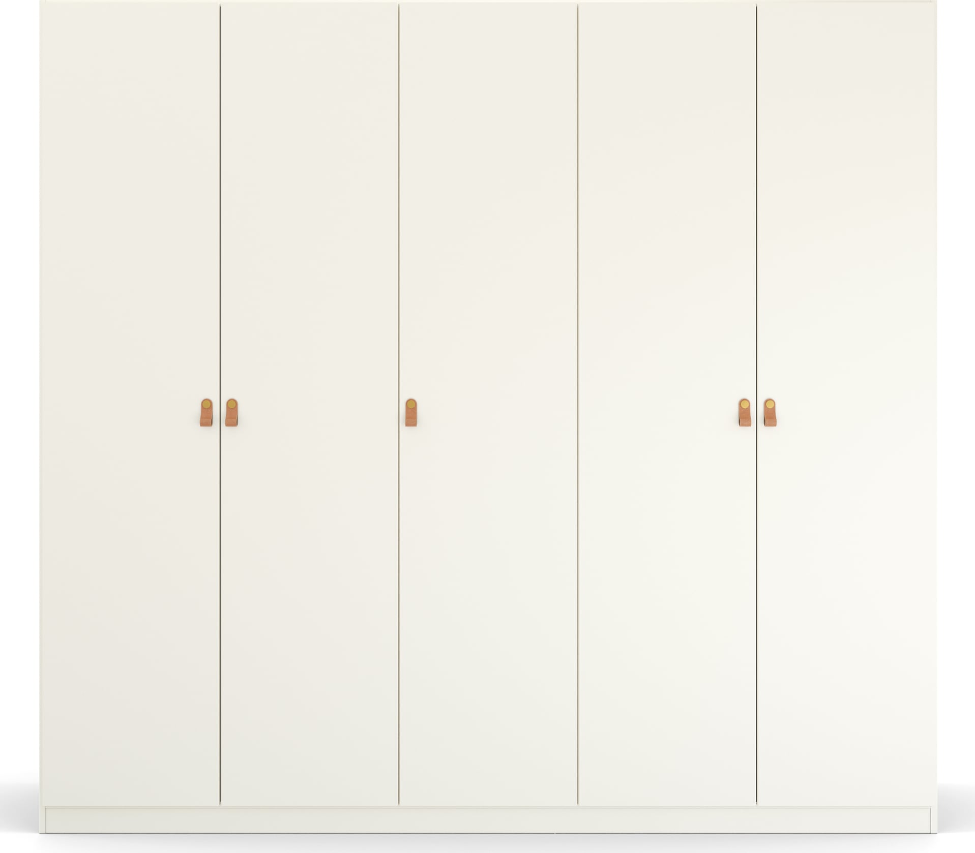 rauch Drehtürenschrank »Kleiderschrank Schrank Garderobe Ankleide HOMEY BY QUADRA SPIN« Breiten: 181/226/271 cm, Höhe 210 cm,  mit Grifflaschen aus weichem, cognacbraunem Leder