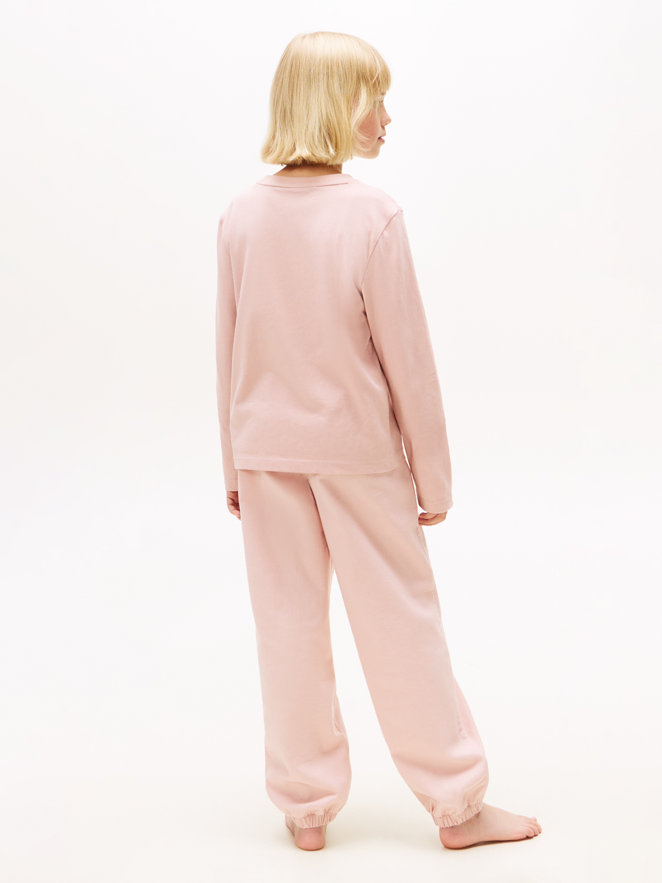 Tommy Hilfiger Underwear Pyjama, (Set, 2 tlg.), für Kinder bis 16 Jahren, reine Baumwolle, Logoschriftzug am Bund