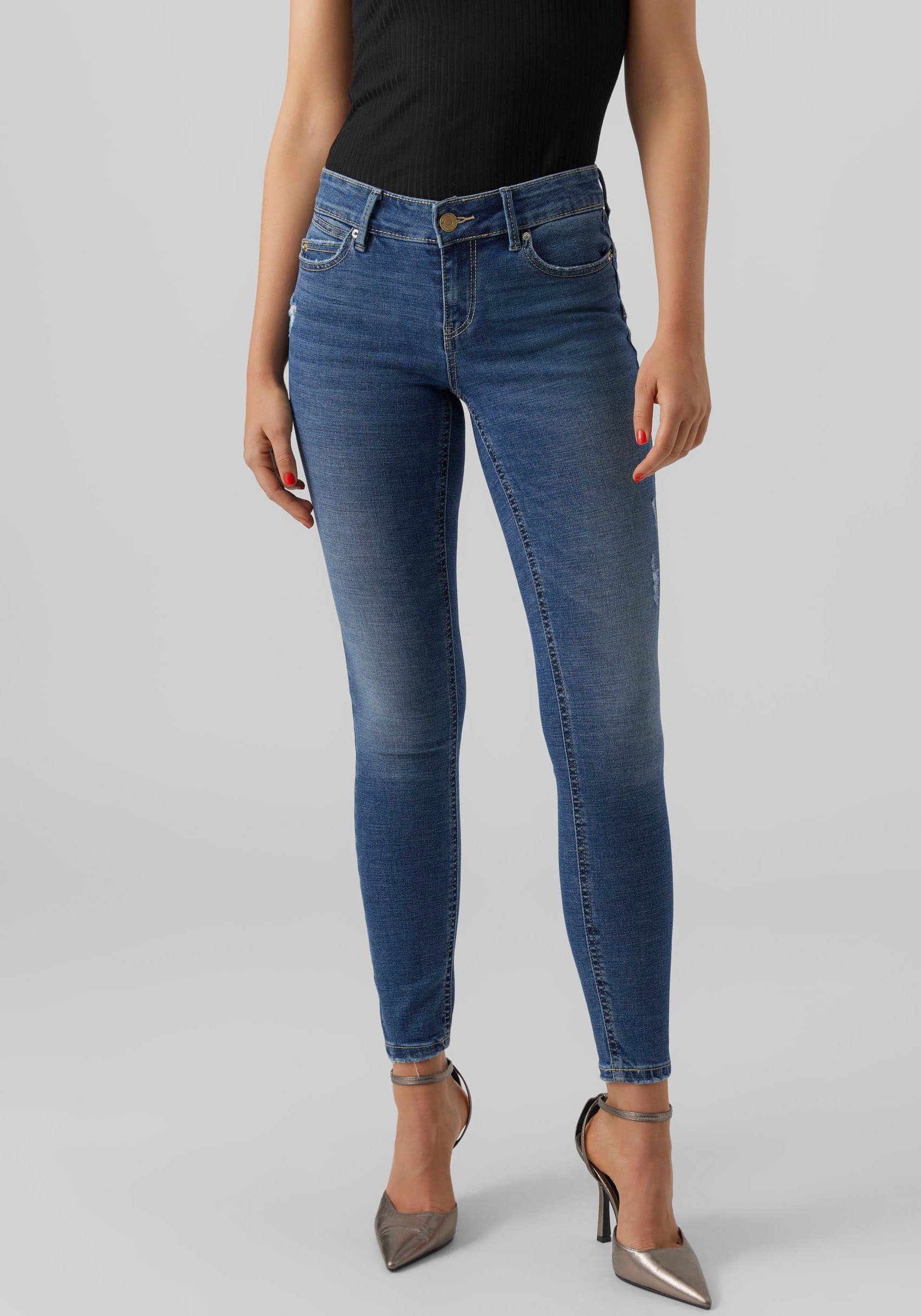 Vero Moda Skinny-fit-Jeans »VMROBYN LR SKINNY PUSHUP JNS LI399«, mit Destroyed Effekt kaufen