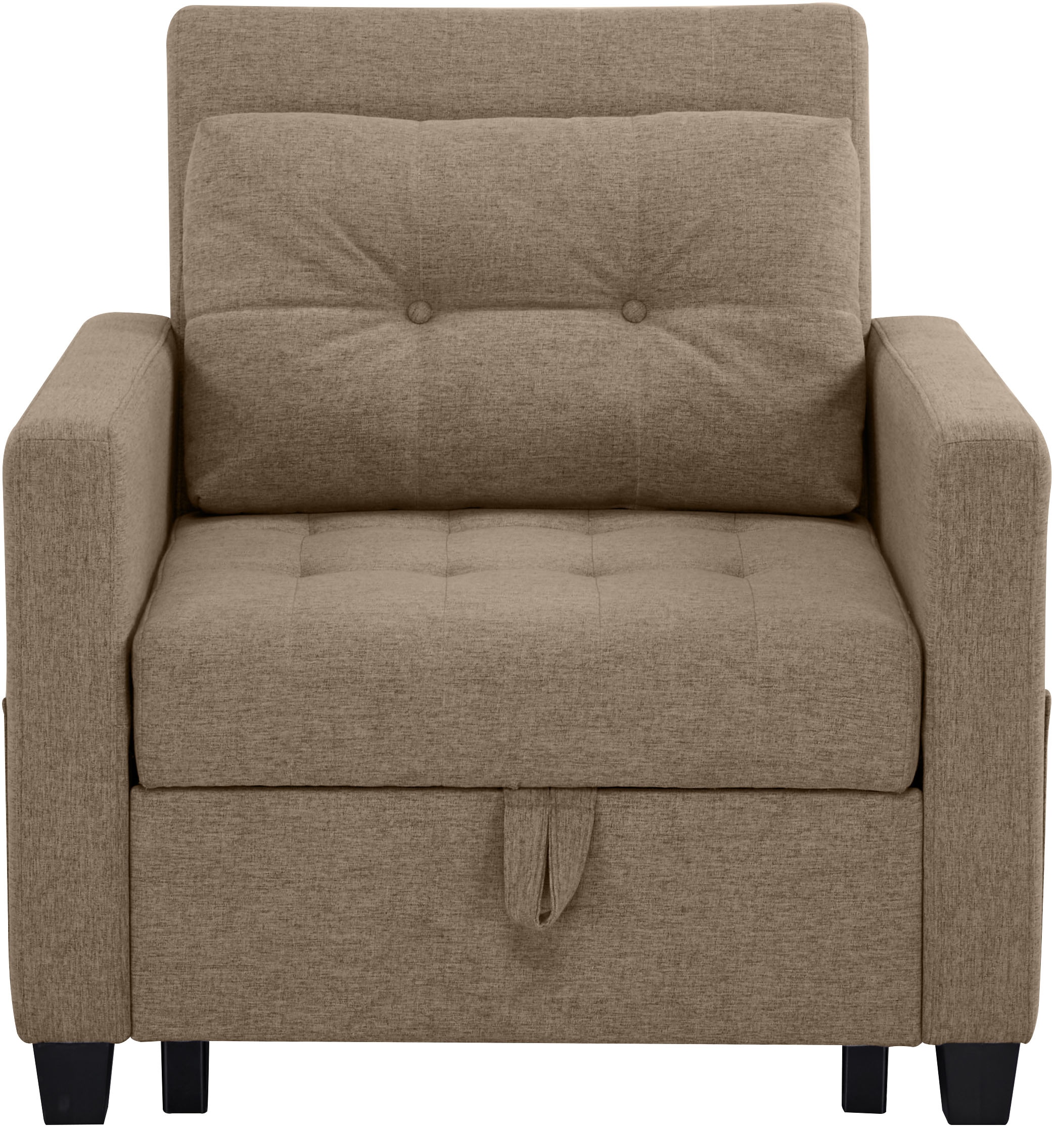 OTTO home Sessel »TYLLI, 91 cm, wandelbar zum Gästebett, Schlafliege, klappbar« verstellbarer Rückenlehne, Klappmechanismus, Webstoff