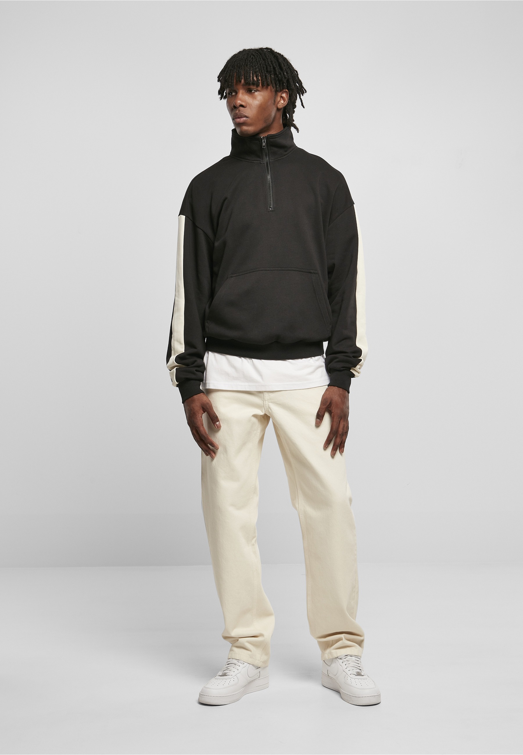 URBAN CLASSICS Sweater »Urban Classics Herren Striped Troyer«, 1 Stk.
