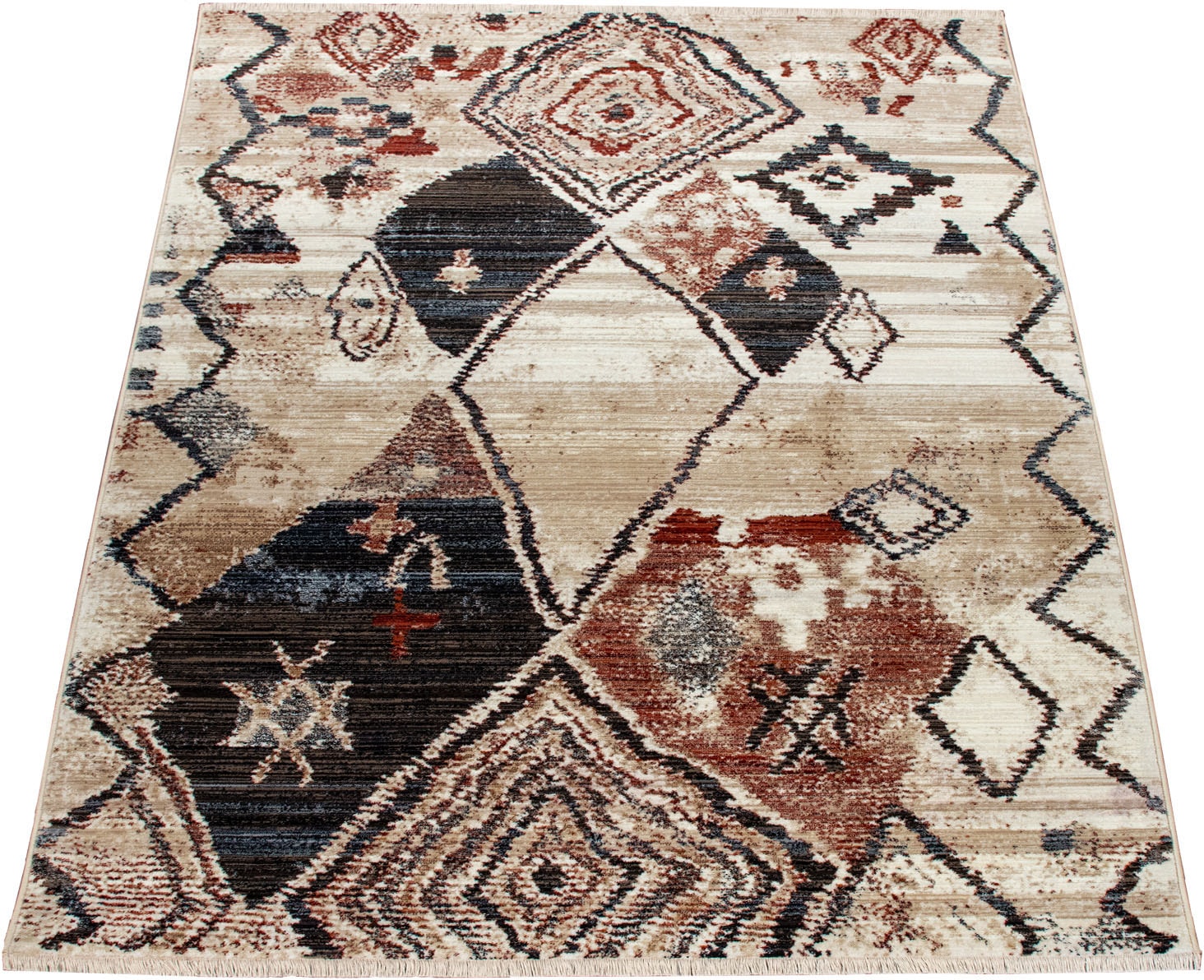 Paco Home Teppich modern mit rechteckig, Kurzflor, BAUR Fransen 456«, | »Sena gemustert, kaufen